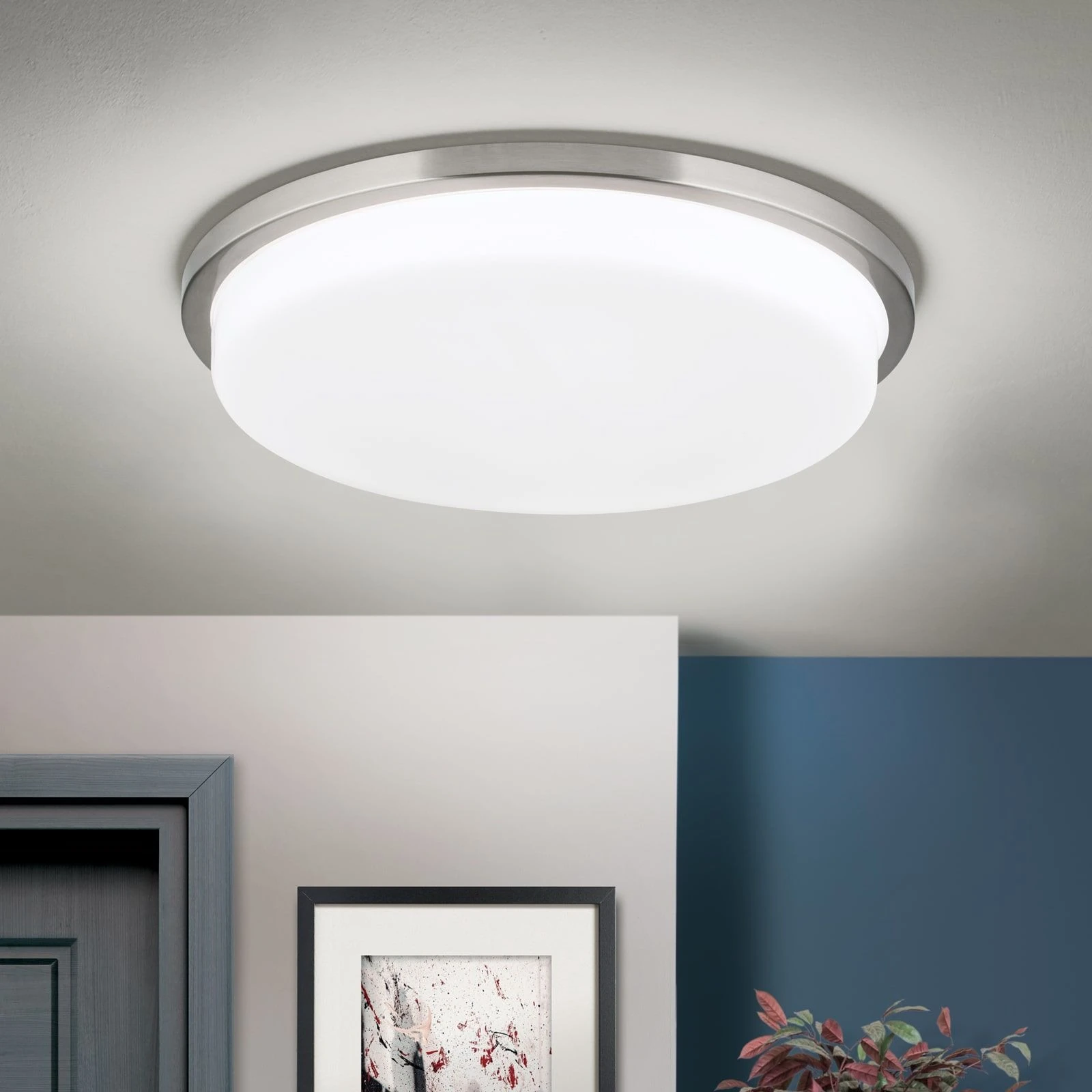 LED plafonska lampa LEROX, saten hrom, Ø 40 cm - 2