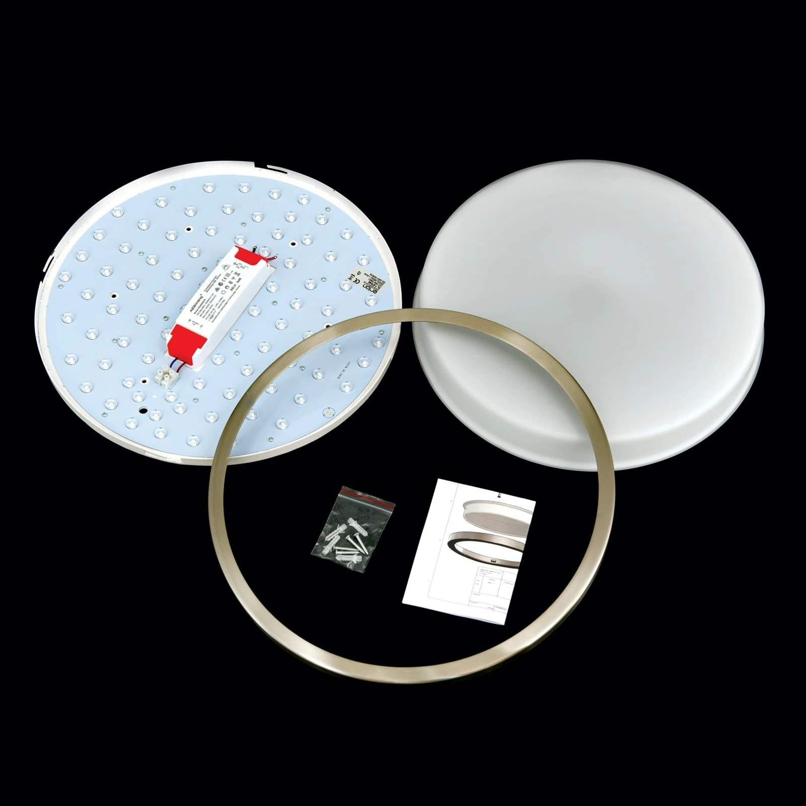 LED plafonska lampa LEROX, saten hrom, Ø 40 cm - 8