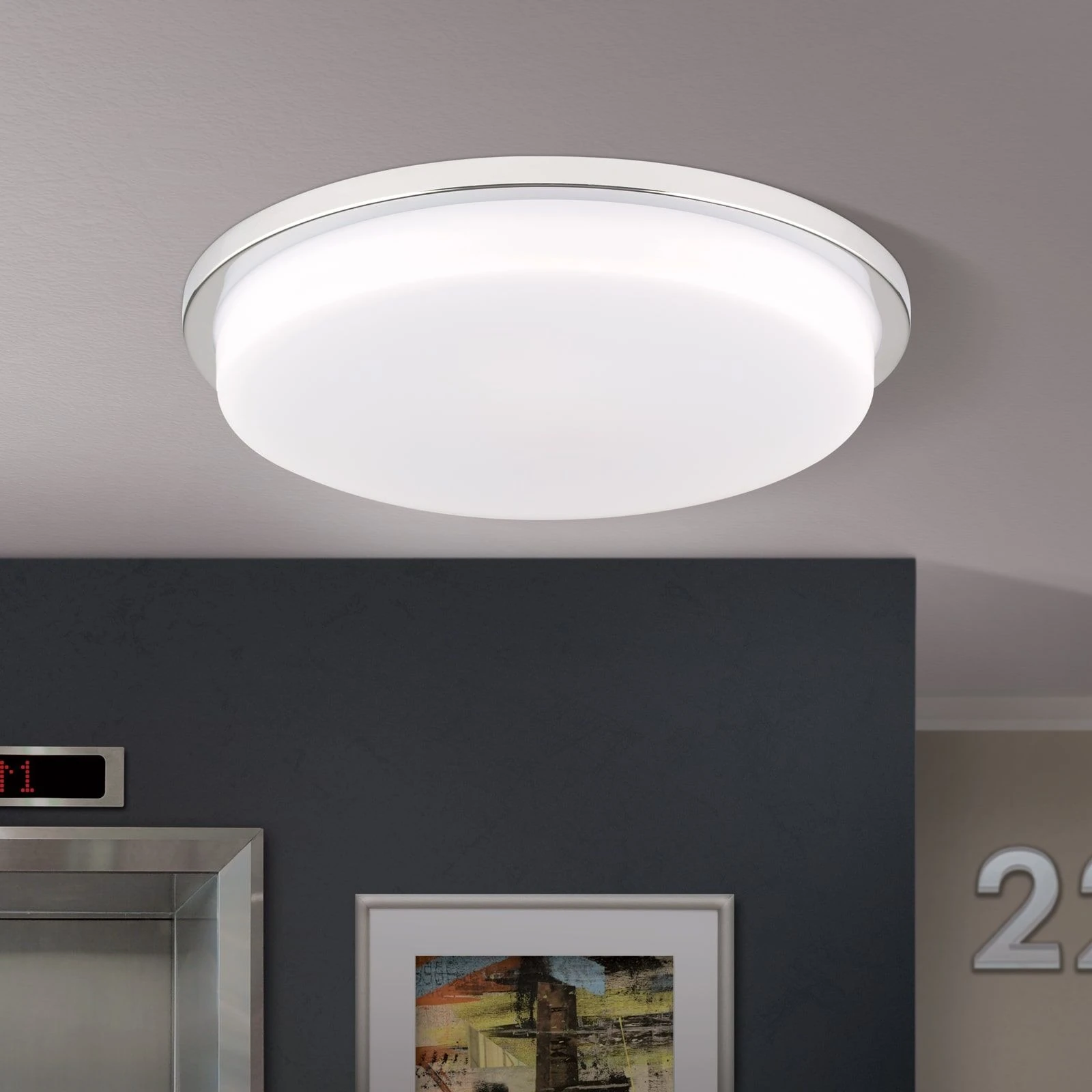 LED plafonska lampa LEROX, hrom, Ø 40 cm - 3