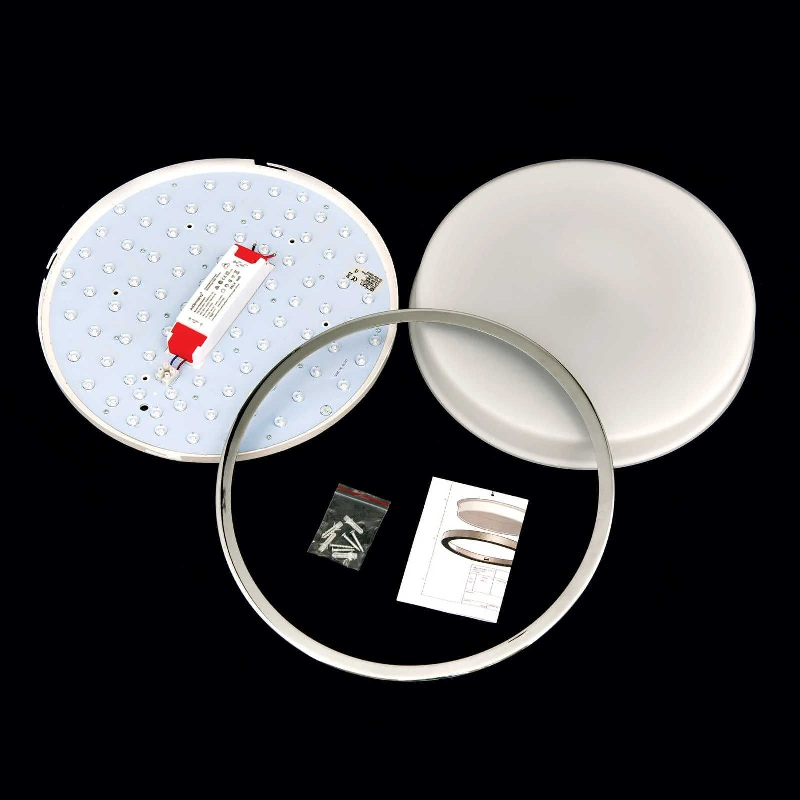 LED plafonska lampa LEROX, hrom, Ø 40 cm - 8