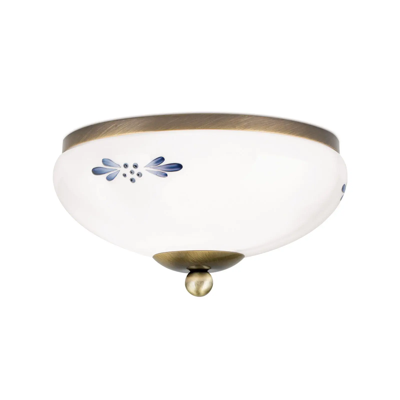 Plafonska lampa LANDHAUS, patina, sa plavim dekorom, sa ukrasnim dugmetom, Ø 21 cm - 4