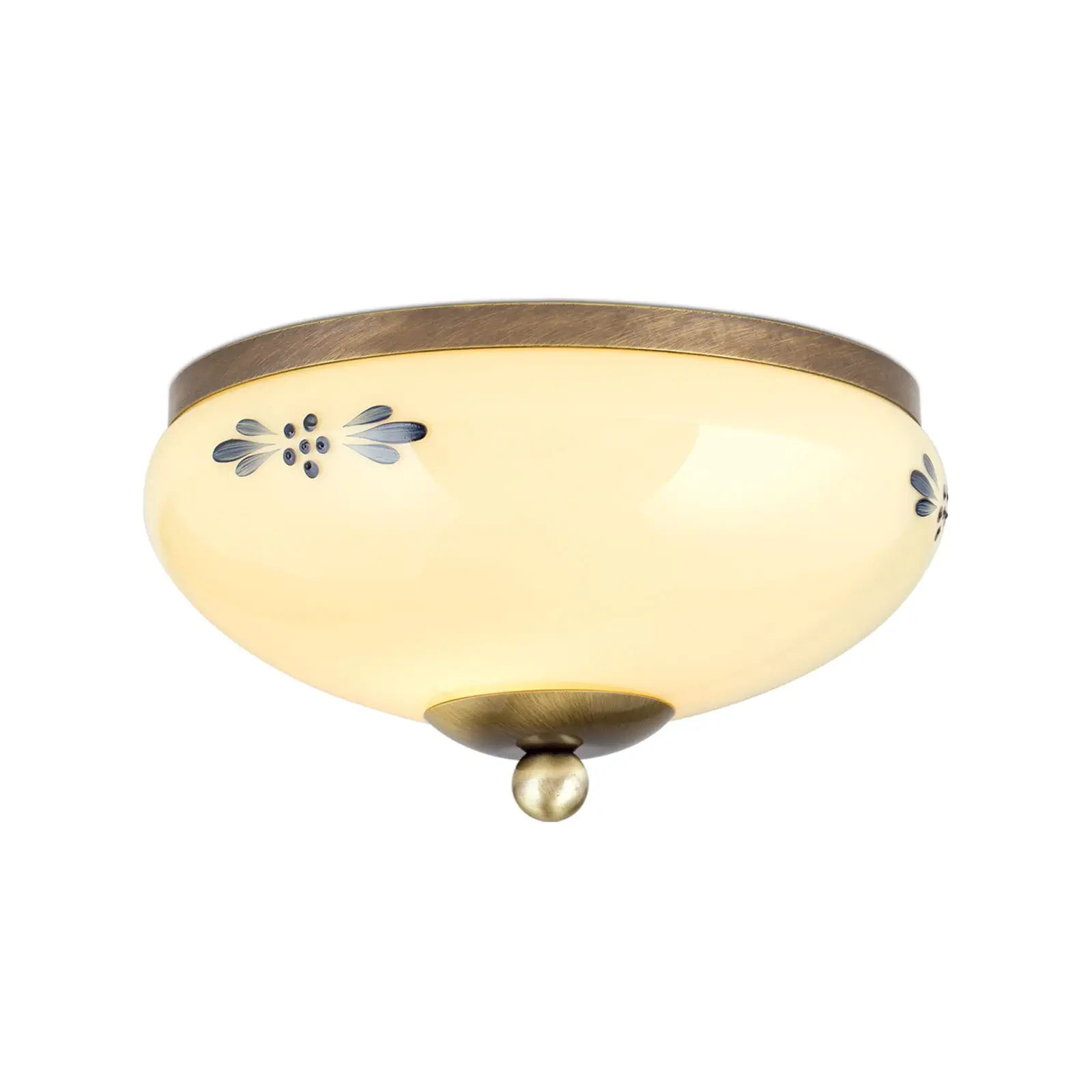 Plafonska lampa LANDHAUS, patina, sa plavom dekoracijom, sa ukrasnim dugmetom, Ø 21 cm - 4