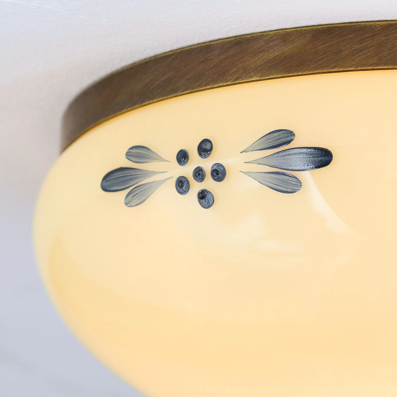 Plafonska lampa LANDHAUS, patina, sa plavom dekoracijom, sa ukrasnim dugmetom, Ø 21 cm - 5