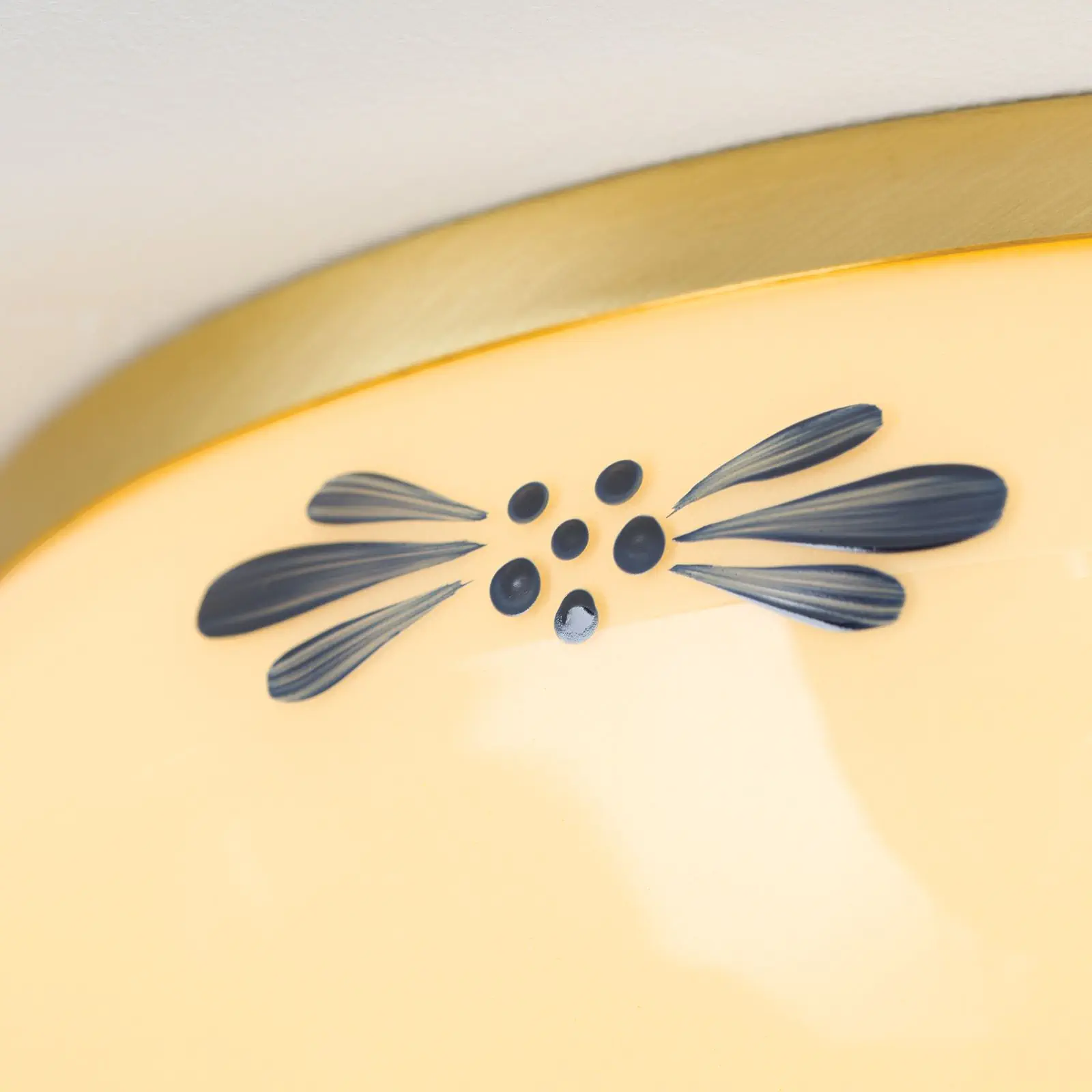 Plafonska lampa LANDHAUS, mesing, sa plavom dekoracijom, sa ukrasnim dugmetom, Ø 28 cm - 5