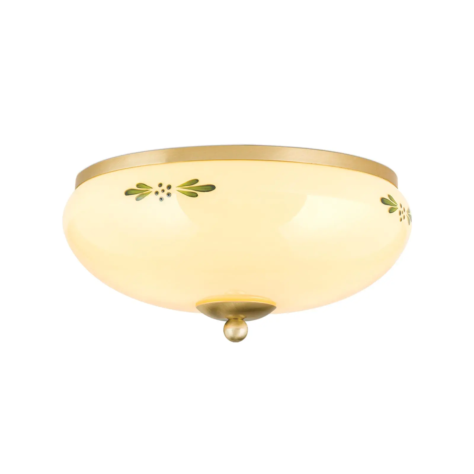 Plafonska lampa LANDHAUS, mesing, sa zelenim dekorom, sa ukrasnim dugmetom, Ø 28 cm - 4