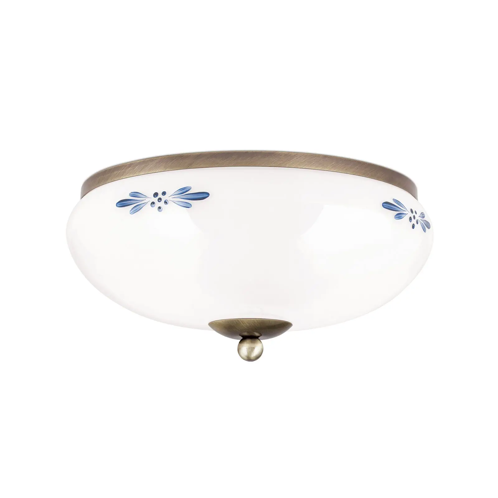 Plafonska lampa LANDHAUS, patina, sa plavom dekoracijom, sa ukrasnim dugmetom, Ø 28 cm - 4