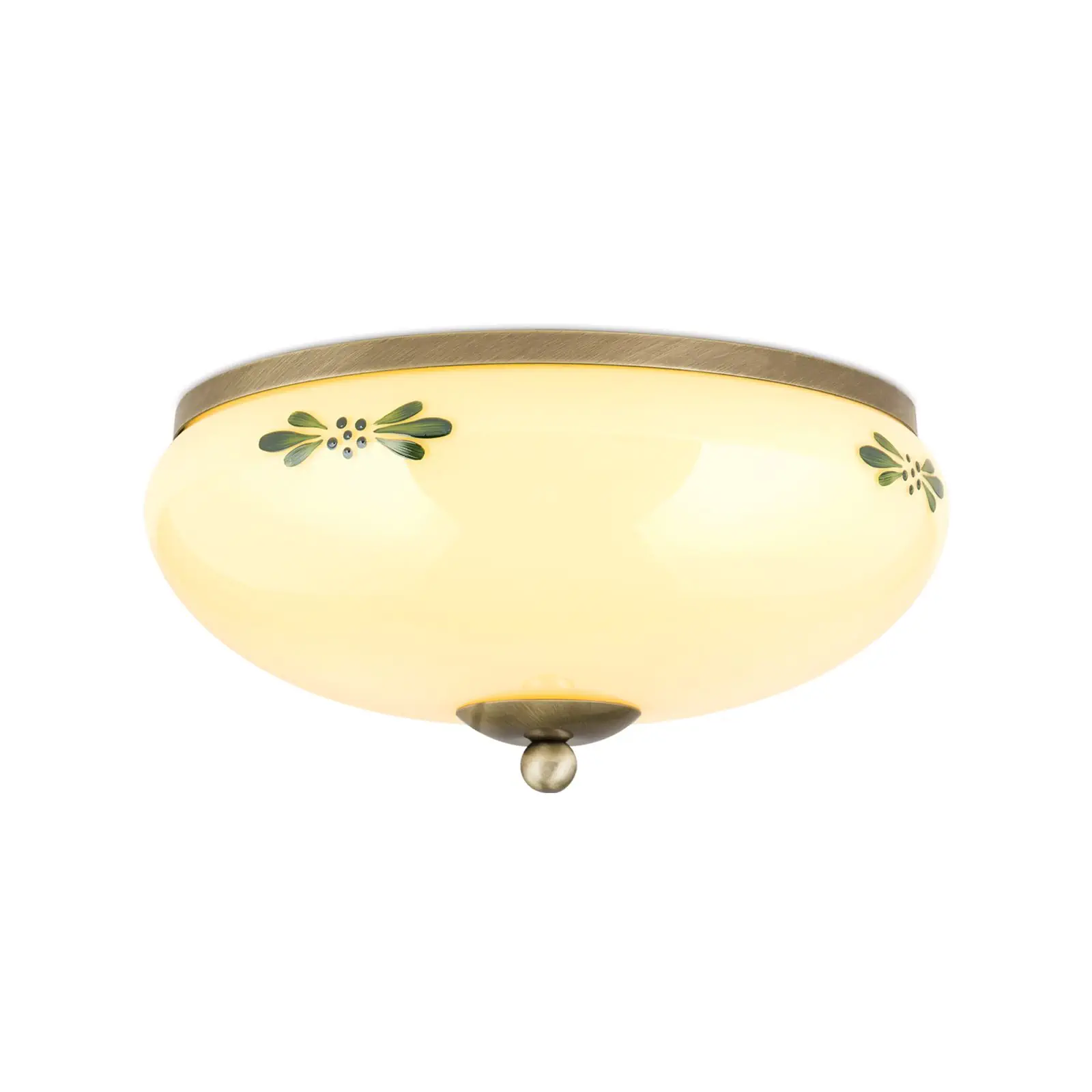 Plafonska lampa LANDHAUS, patina, sa zelenom dekoracijom, sa ukrasnim dugmetom, Ø 28 cm - 4