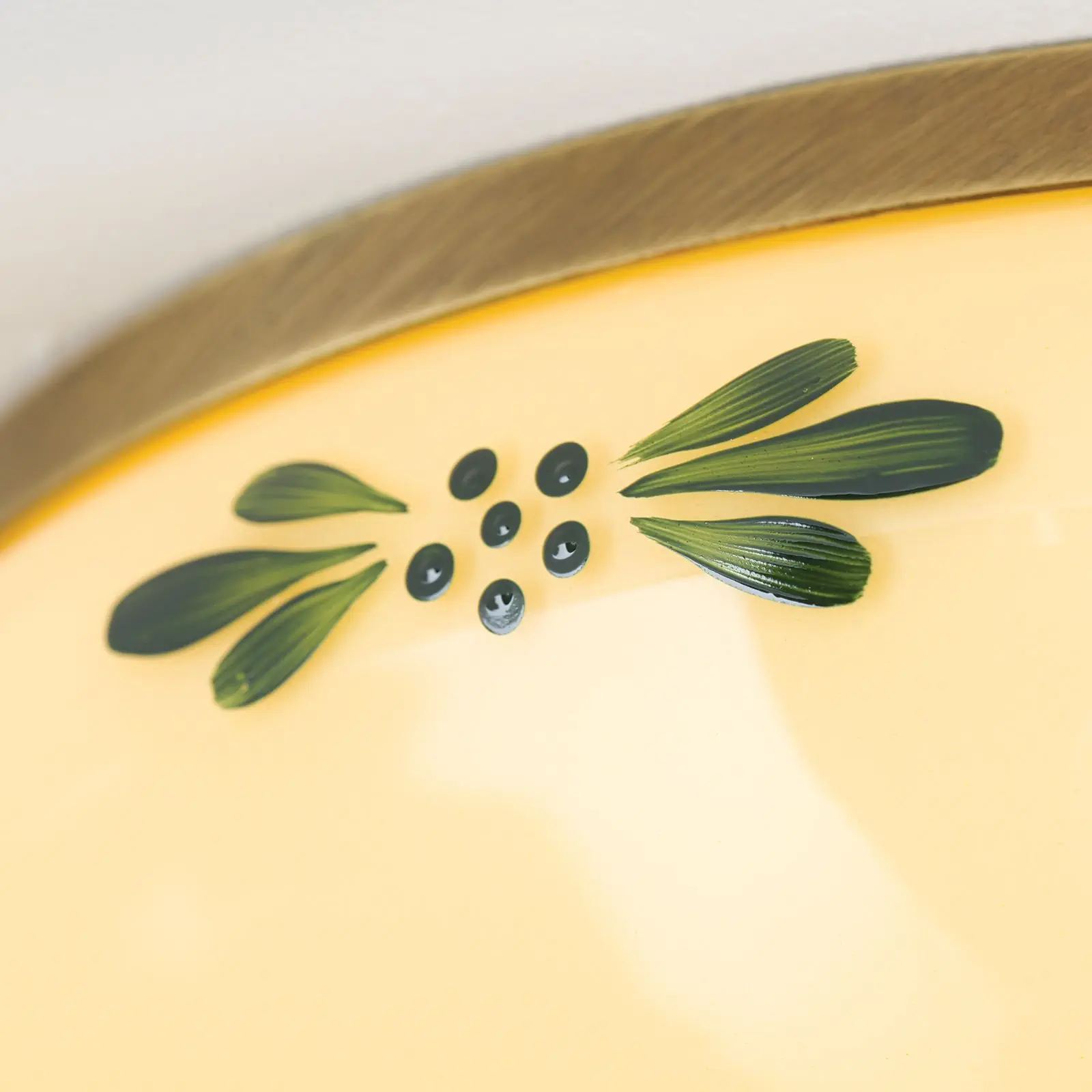 Plafonska lampa LANDHAUS, patina, sa zelenom dekoracijom, sa ukrasnim dugmetom, Ø 28 cm - 5