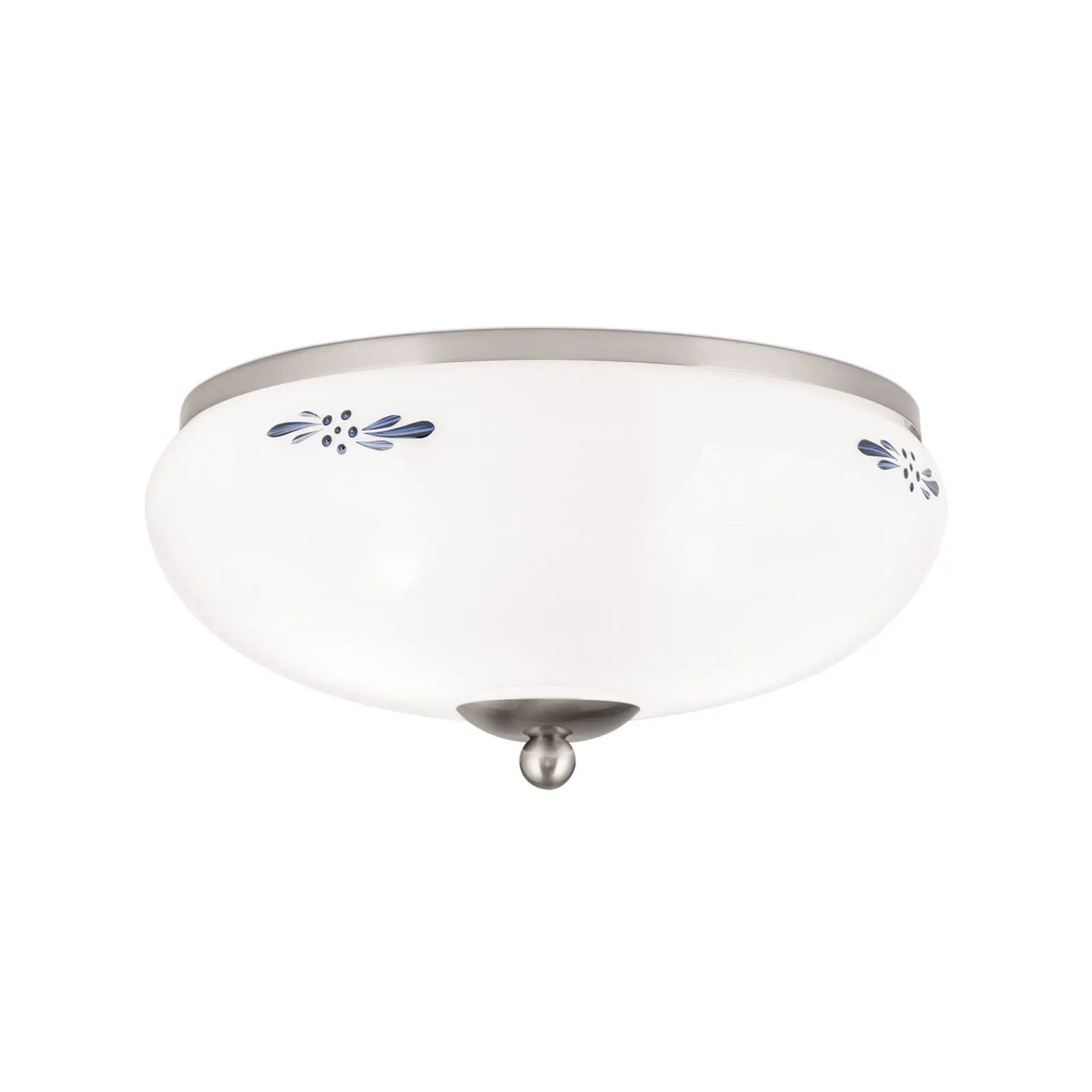 Plafonska lampa LANDHAUS, saten, sa plavom dekoracijom, sa ukrasnim dugmetom, Ø 28 cm - 4