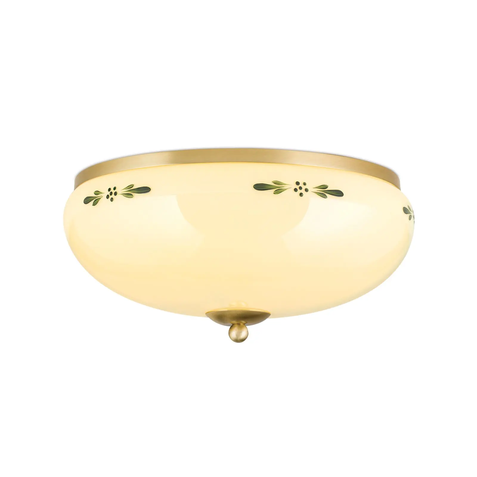 Plafonska lampa LANDHAUS, mesing, sa zelenim dekorom, sa ukrasnim dugmetom, Ø 35 cm - 4