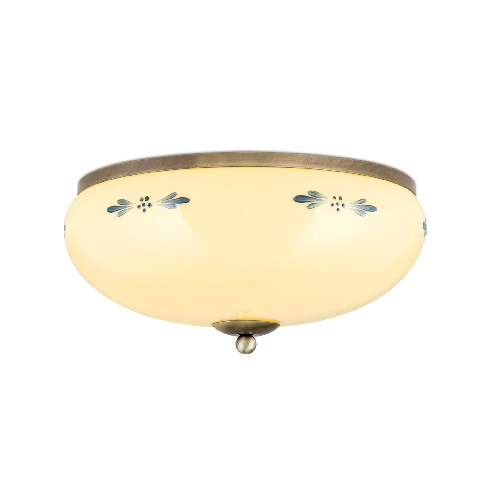 Plafonska lampa LANDHAUS, patina, sa plavim dekorom, sa ukrasnim dugmetom, Ø 35 cm - 4