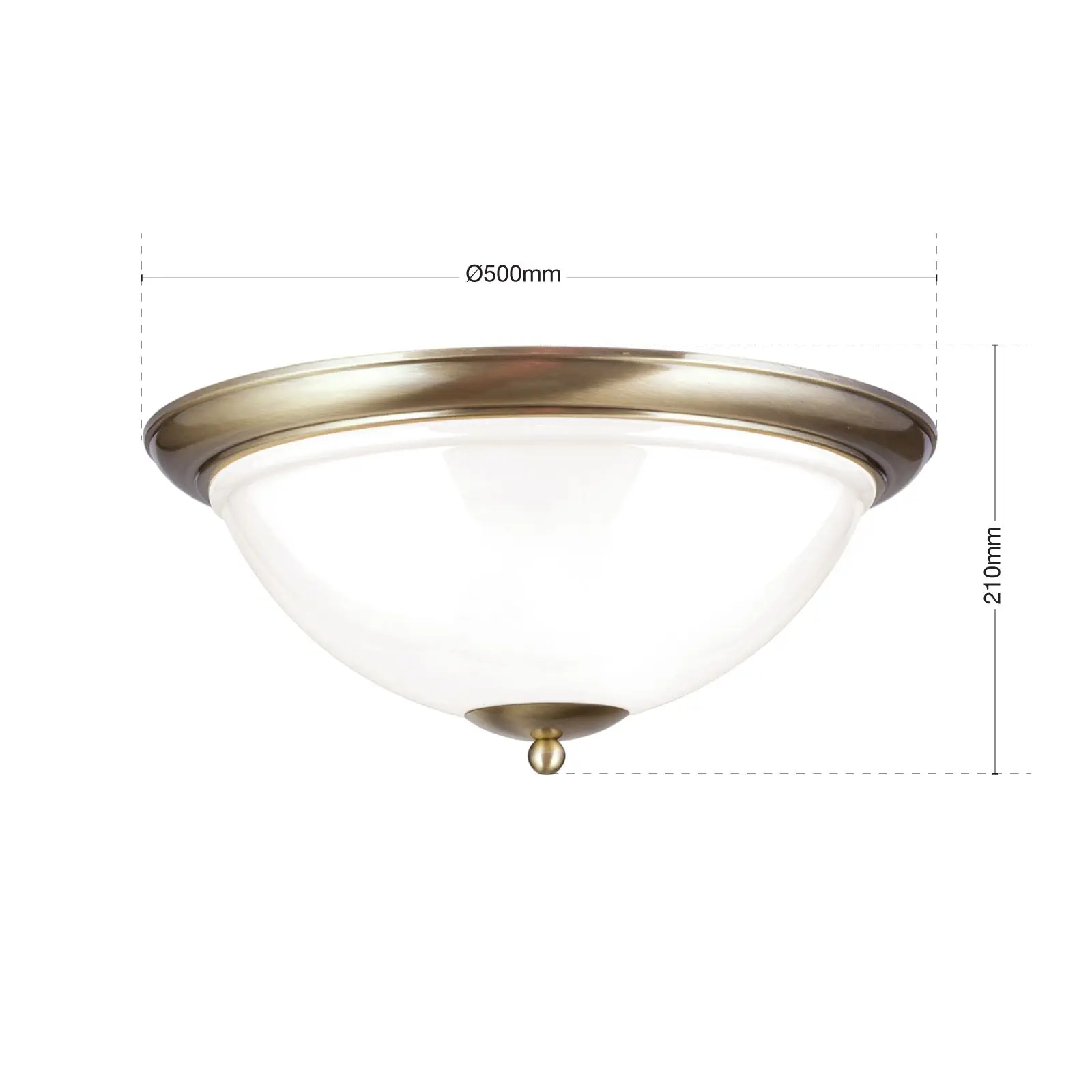 Plafonska lampa AUSTRIAN OLD LAMP, patina, sa opalnim staklom, sa ukrasnim dugmetom, Ø 50 cm - 7