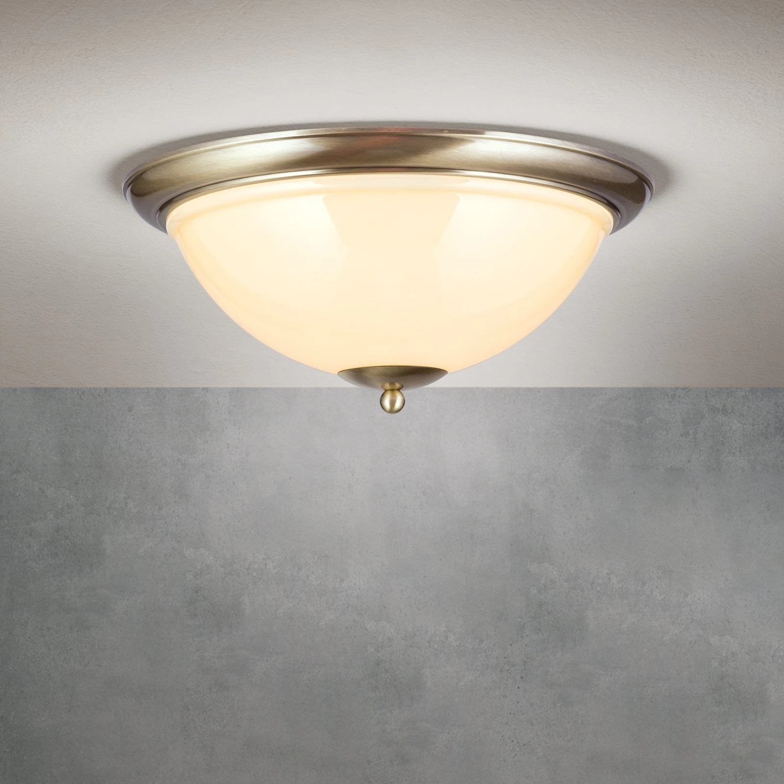 Plafonska lampa AUSTRIAN OLD LAMP, antik mesing, staklo u boji šampanjca, Ø 50 cm - 1