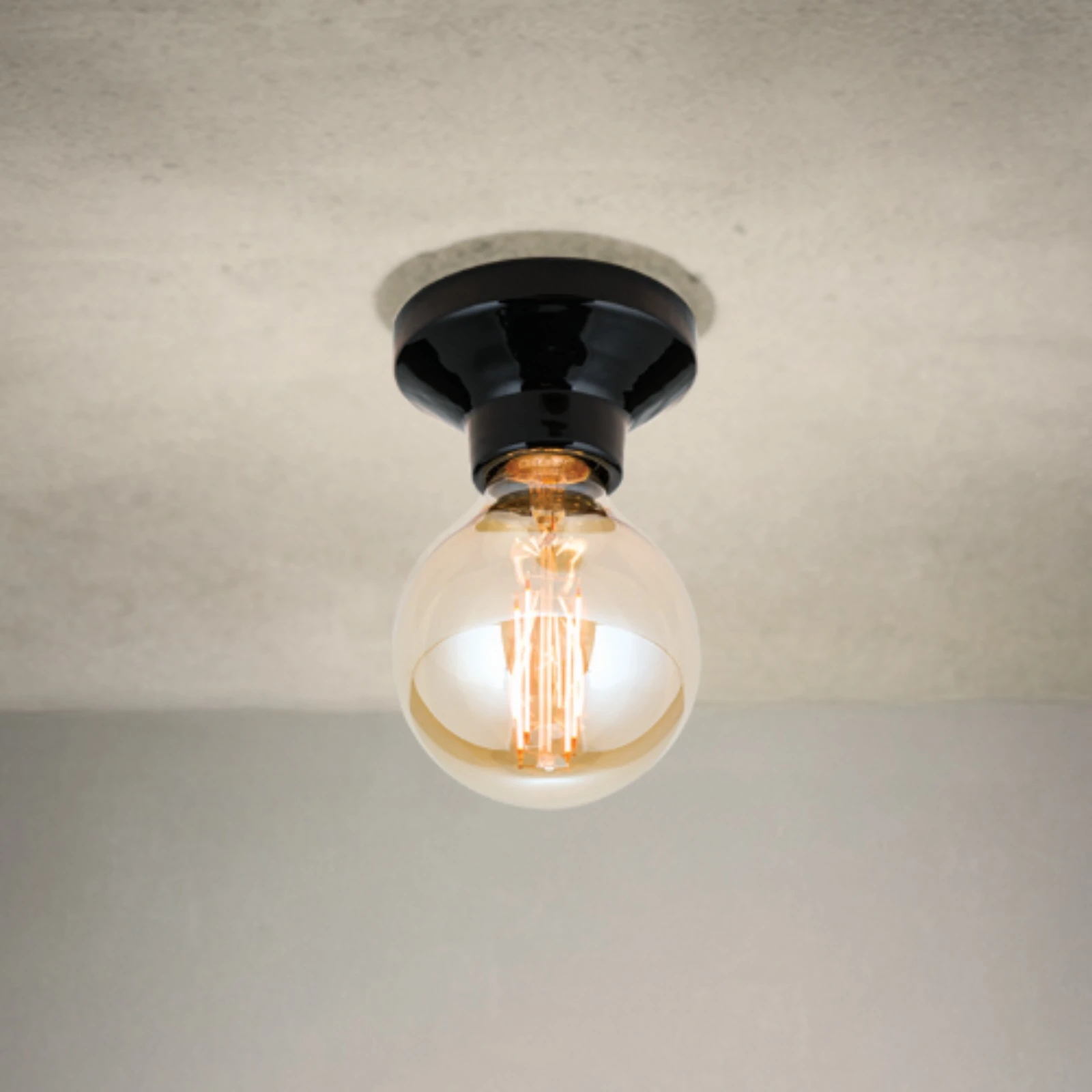 Plafonska lampa FROST, crna, keramika - 1