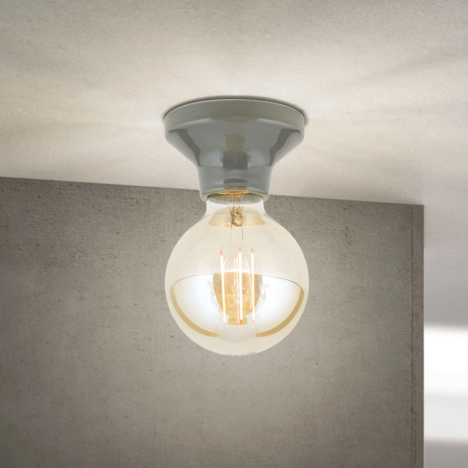 Plafonska lampa FROST, siva, keramika - 1