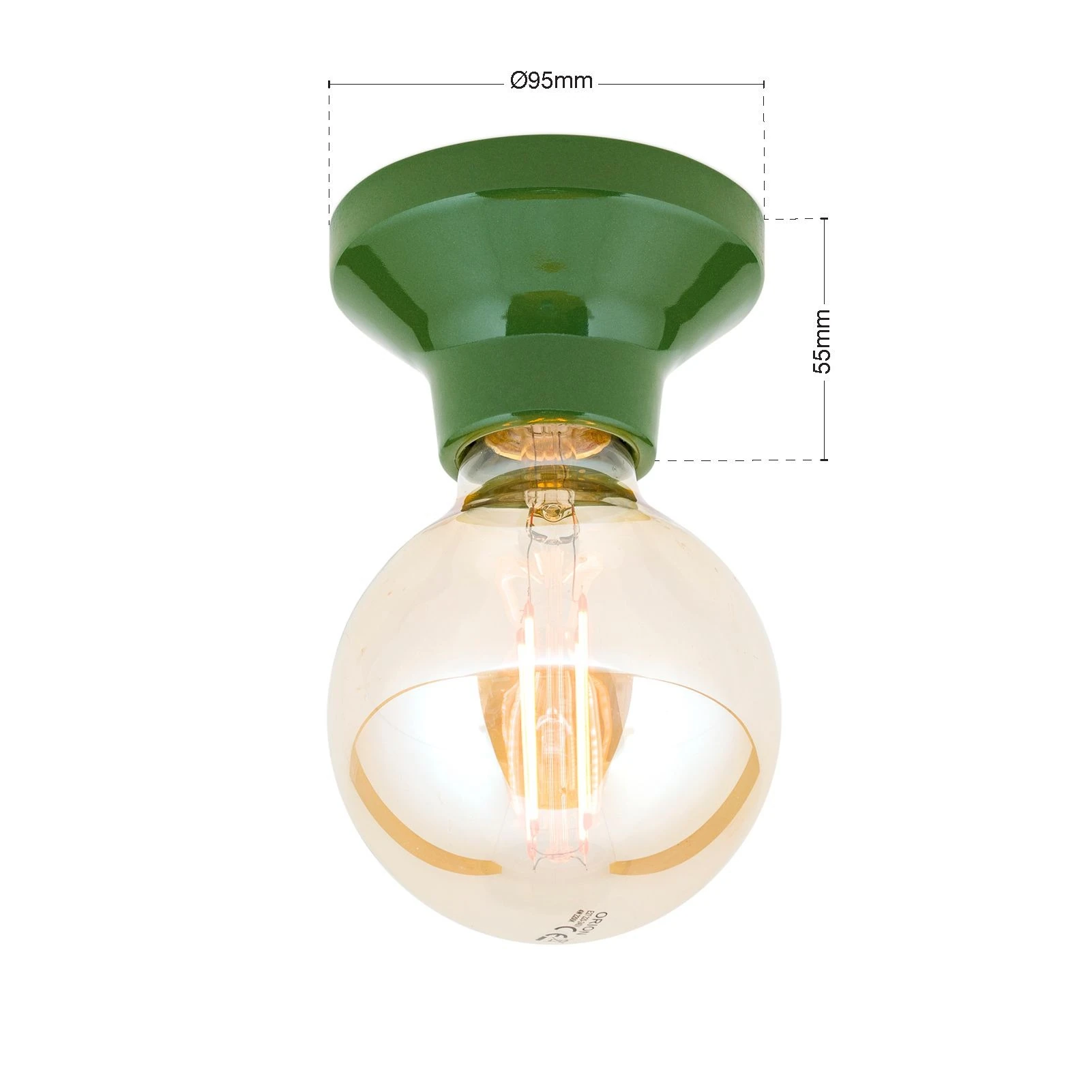 Plafonska lampa FROST, zelena, keramika - 7