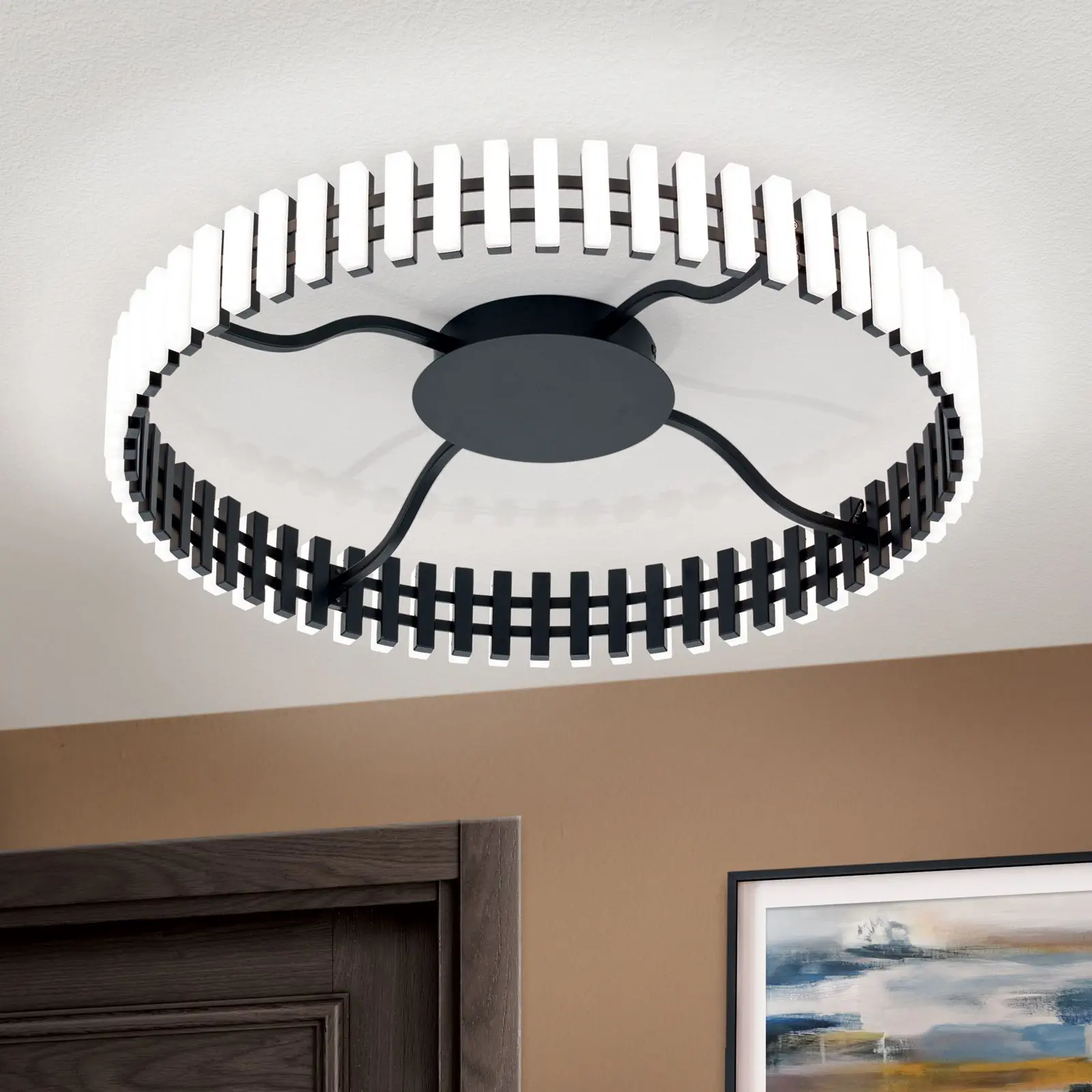 LED plafonska lampa MANSION, crna, 63 cm - 1
