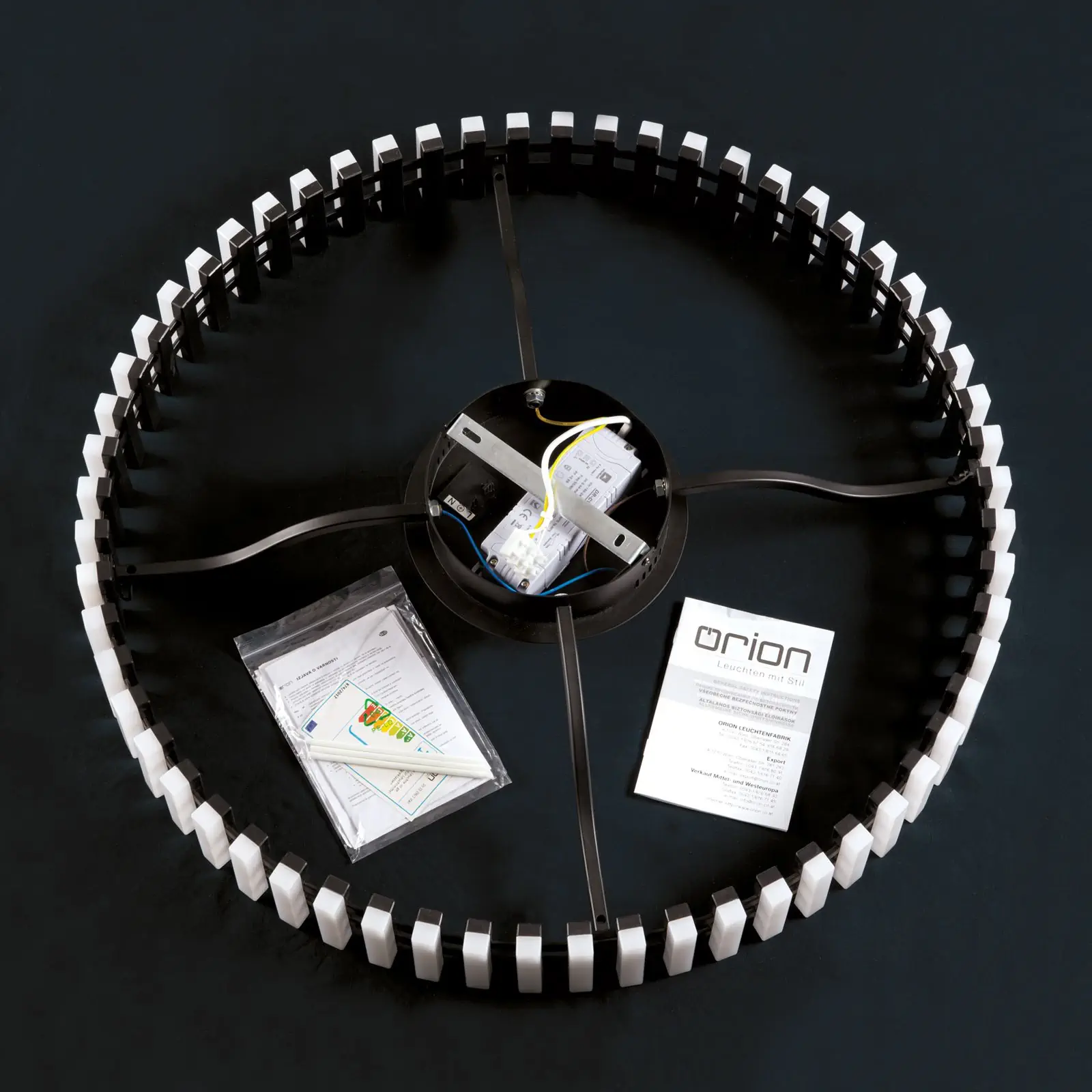 LED plafonska lampa MANSION, crna, 63 cm - 8