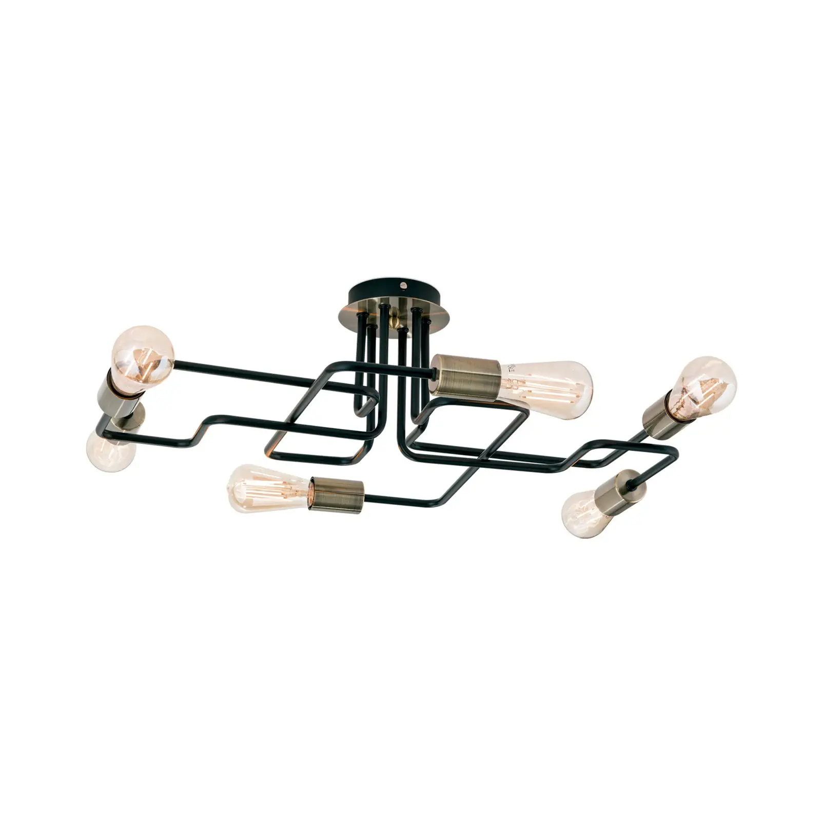 Plafonska lampa JAILHOUSE, patina crna, sa 6 izvora svetla - 4