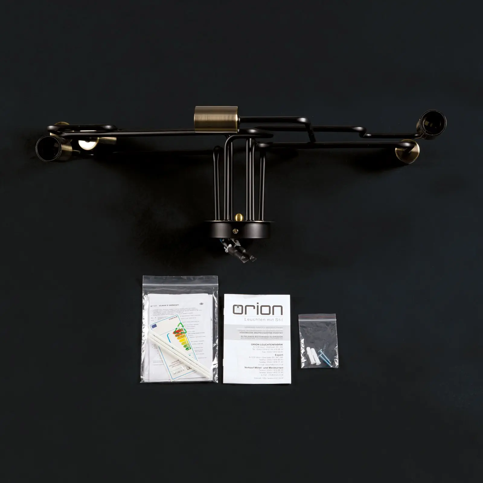 Plafonska lampa JAILHOUSE, patina crna, sa 6 izvora svetla - 8