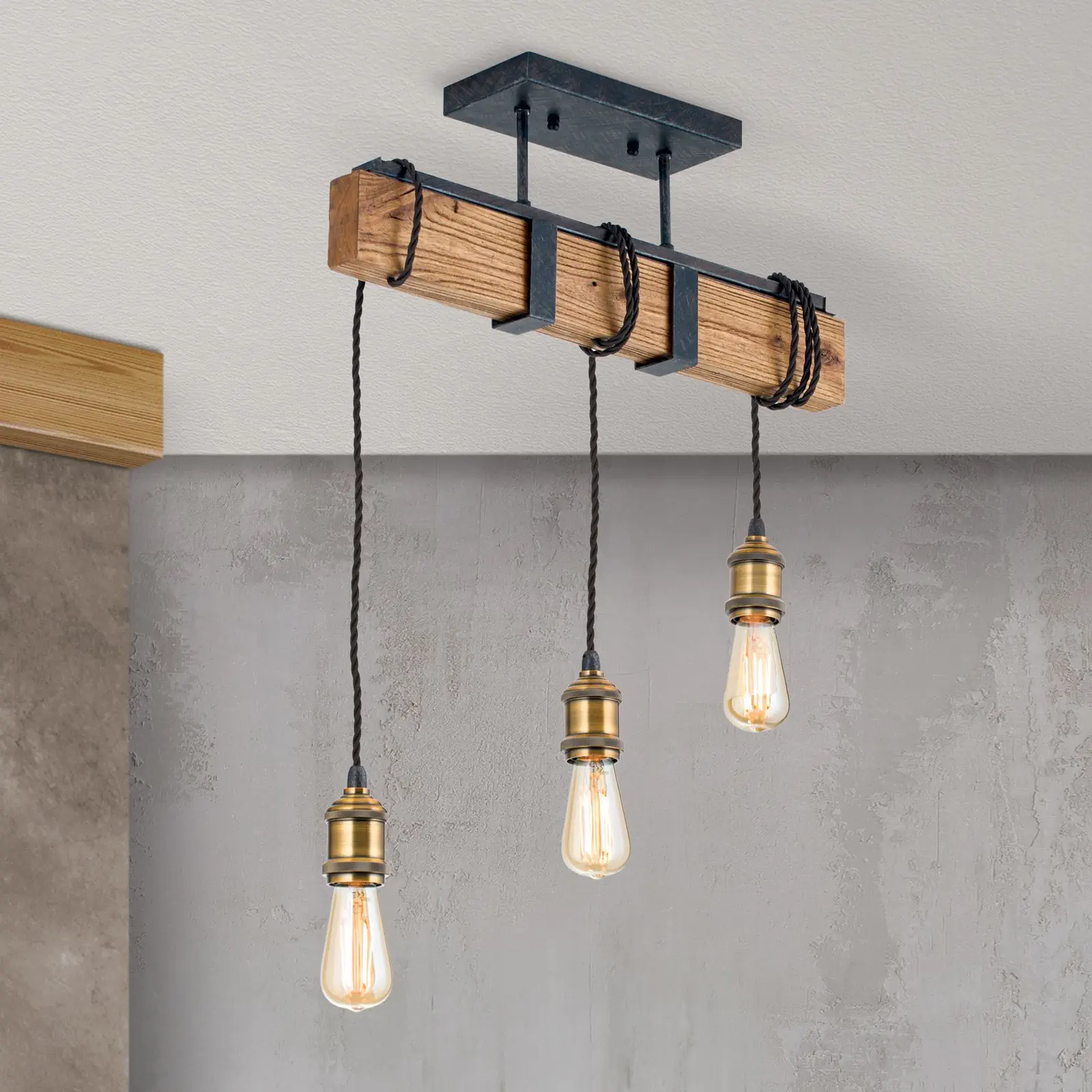 Plafonska lampa CELLAR, vintage, sa 3 izvora svetla - 1