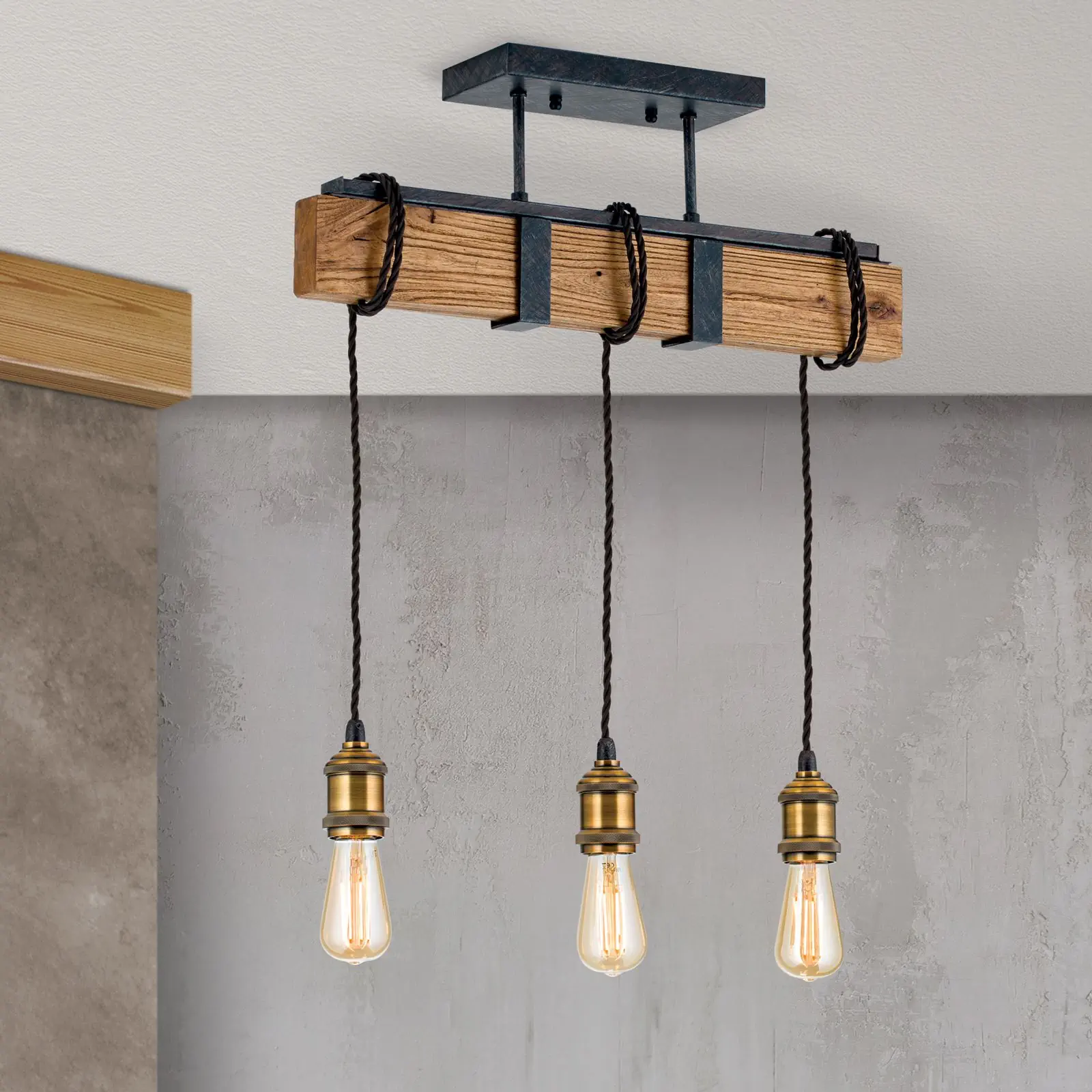 Plafonska lampa CELLAR, vintage, sa 3 izvora svetla - 2