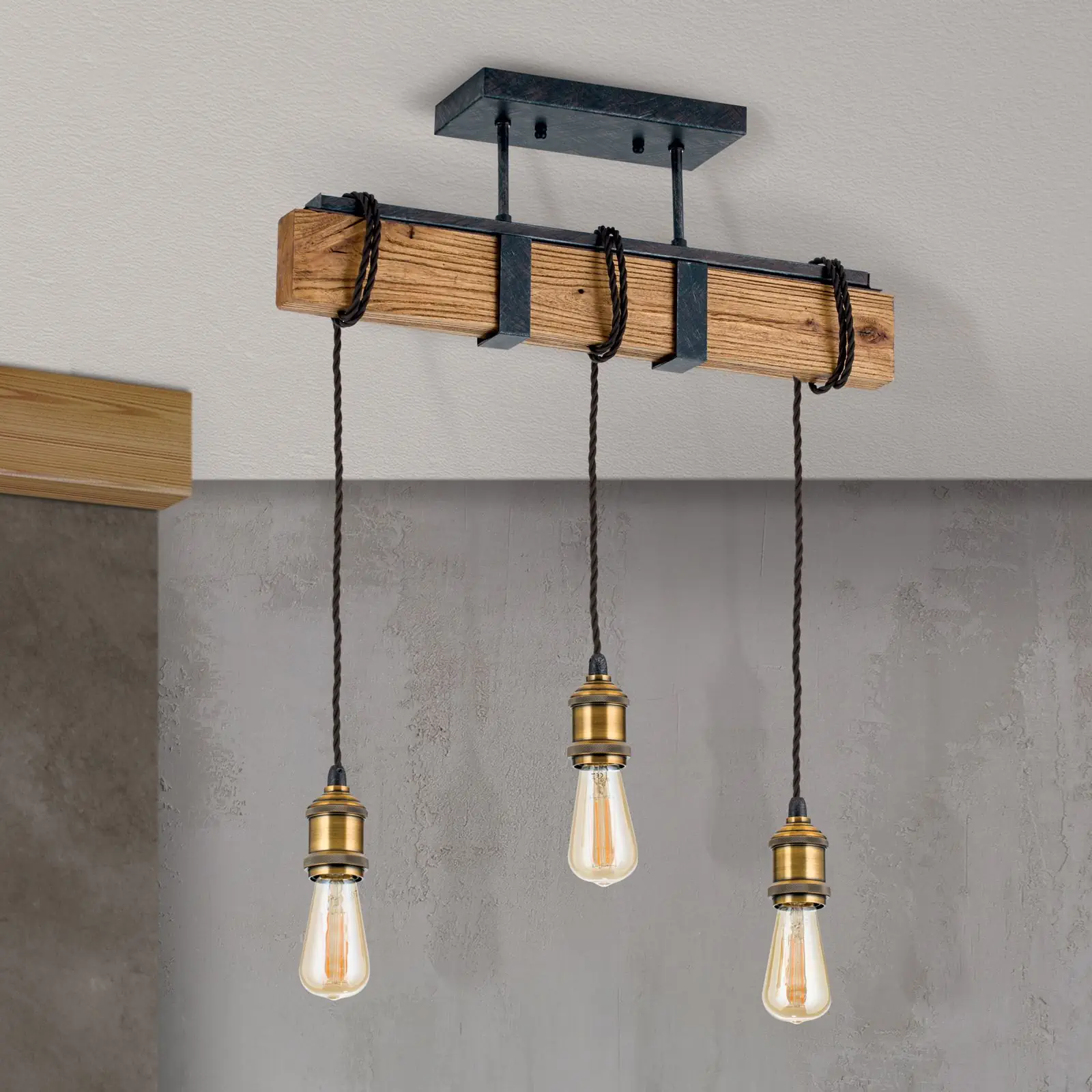 Plafonska lampa CELLAR, vintage, sa 3 izvora svetla - 3