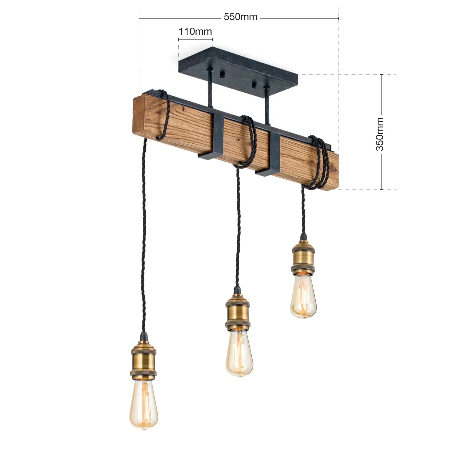 Plafonska lampa CELLAR, vintage, sa 3 izvora svetla - 7