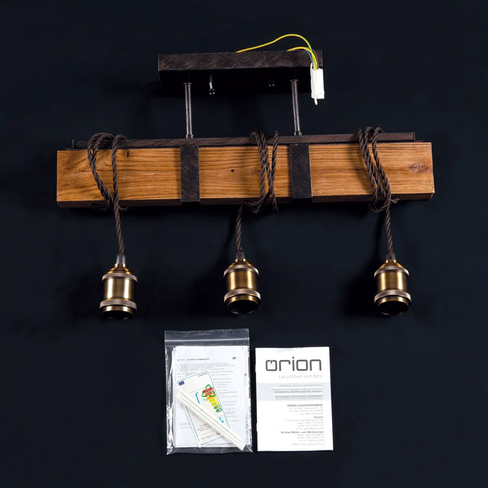 Plafonska lampa CELLAR, vintage, sa 3 izvora svetla - 8