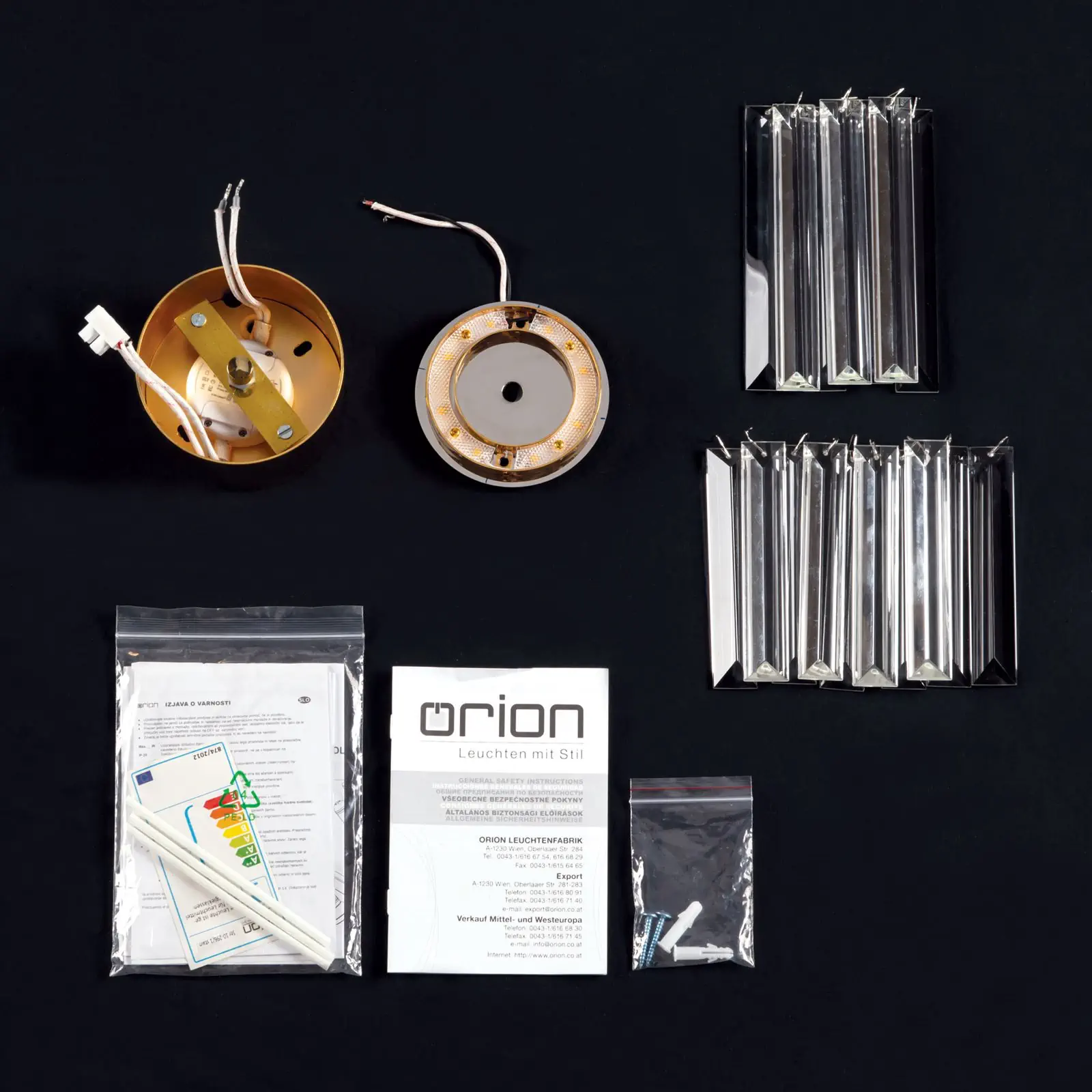 LED kristalna plafonska lampa PRISM, zlatna - 8