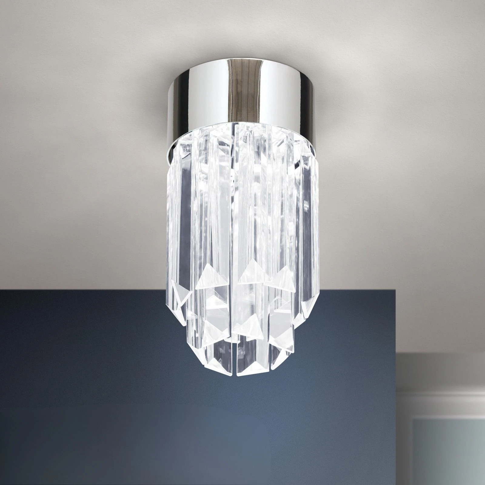 LED kristalna plafonska lampa PRISM, hrom, LED 4,5 W / 380 lm / 3000 K - 1