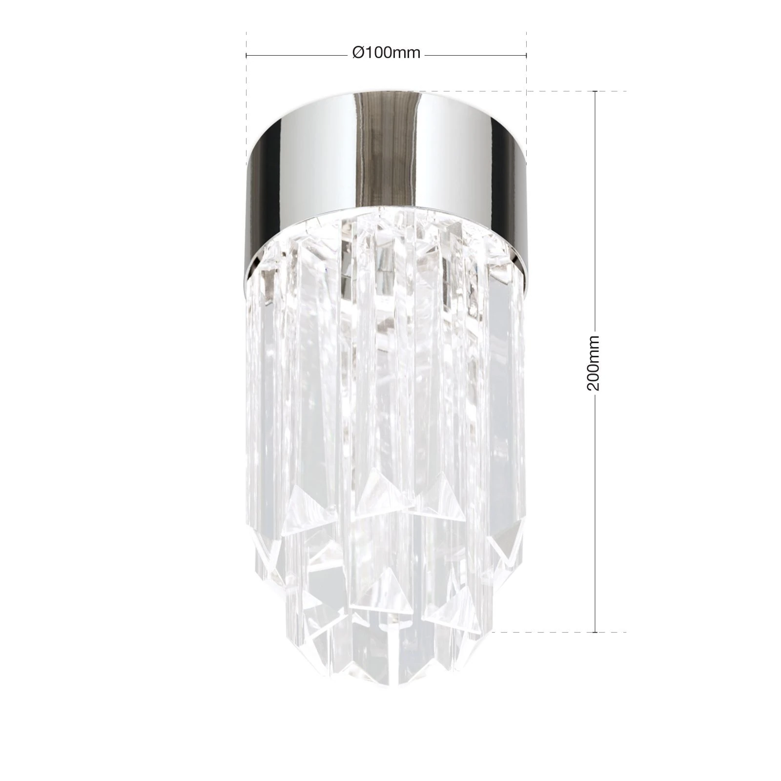 LED kristalna plafonska lampa PRISM, hrom, LED 4,5 W / 380 lm / 3000 K - 7