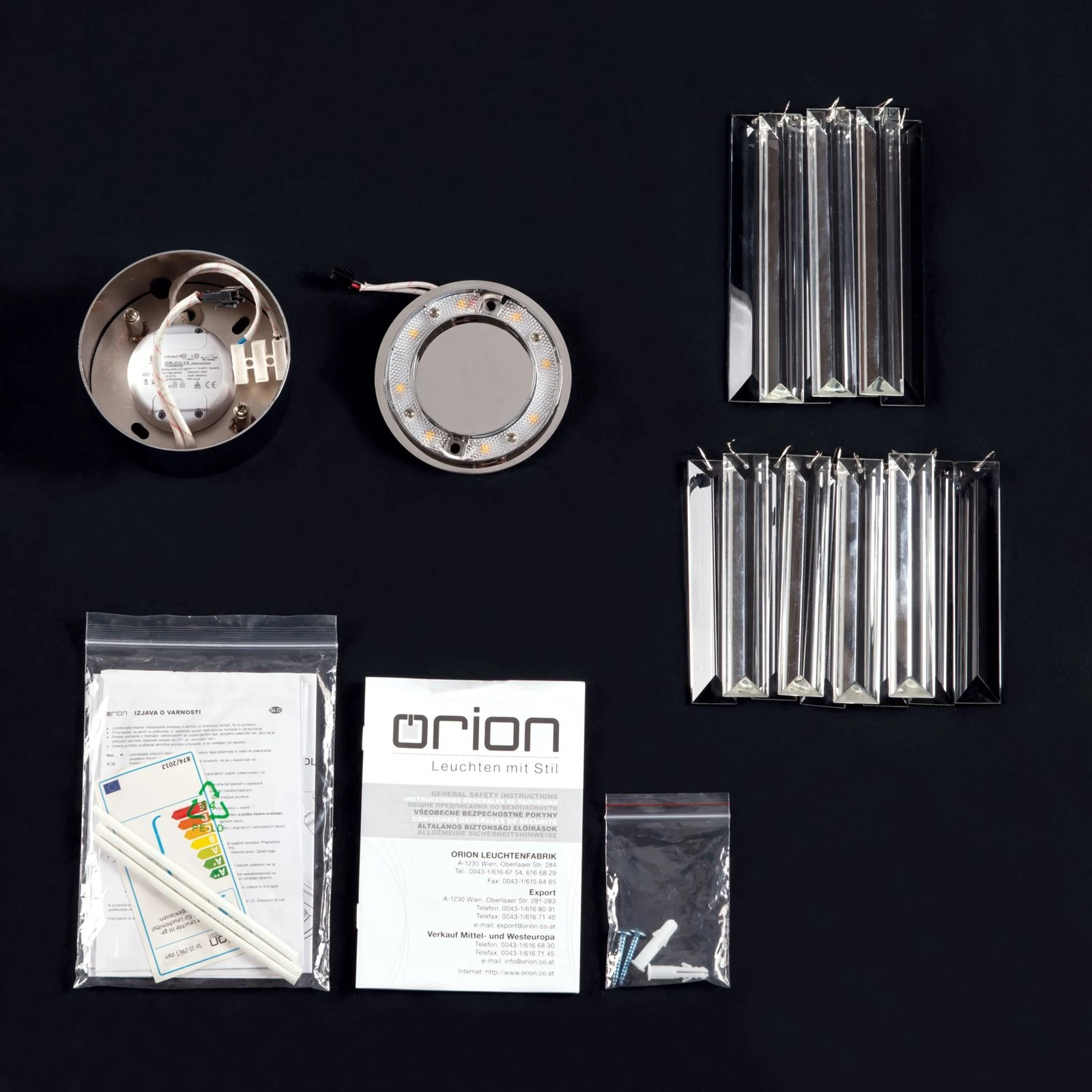 LED kristalna plafonska lampa PRISM, hrom, LED 4,5 W / 380 lm / 3000 K - 8