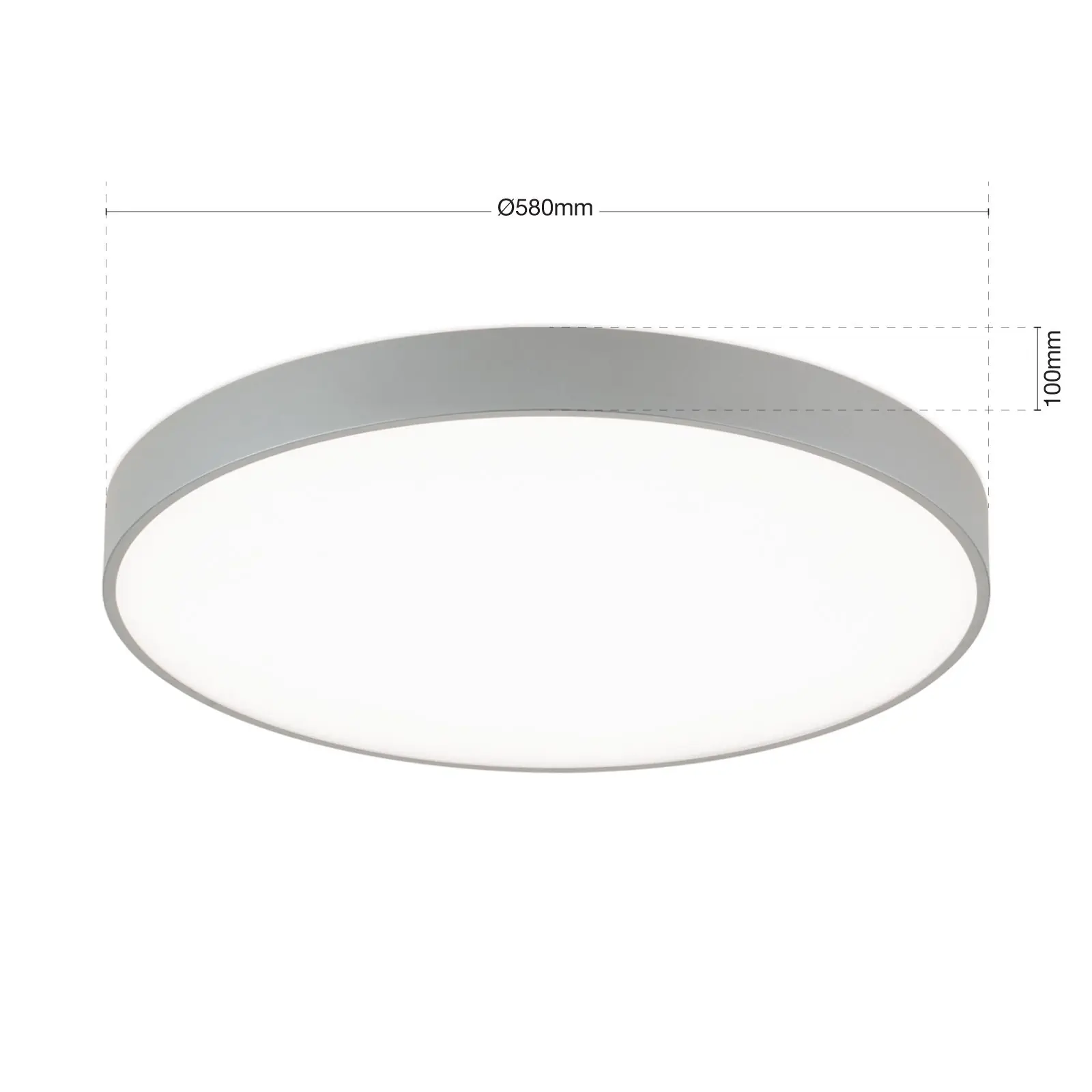 LED plafonska lampa SPACE sa gornjim i donjim svetlom, titanijum/srebro mat, 60 cm - 10