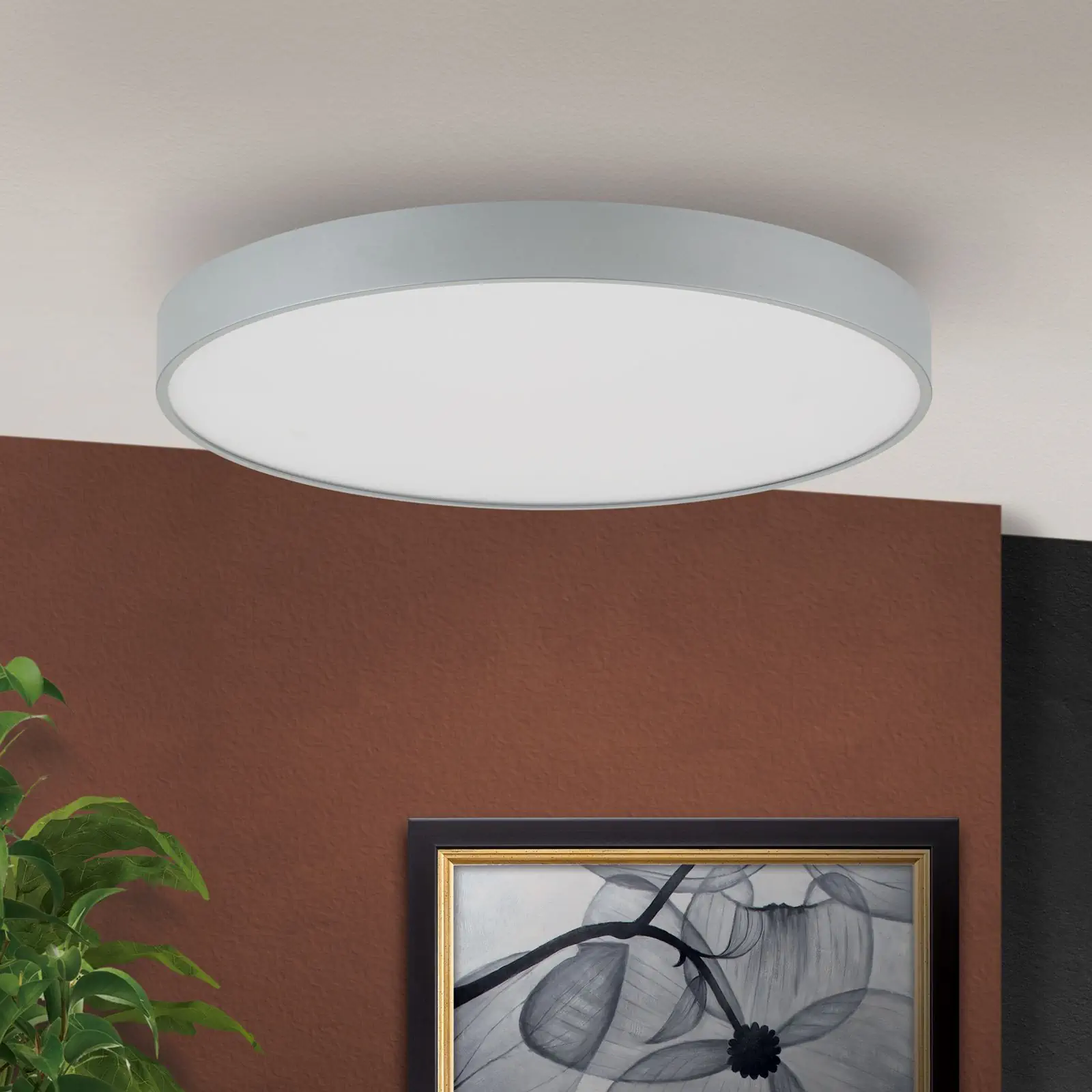 LED plafonska lampa SPACE sa gornjim i donjim svetlom, titanijum/srebro mat, 60 cm - 4