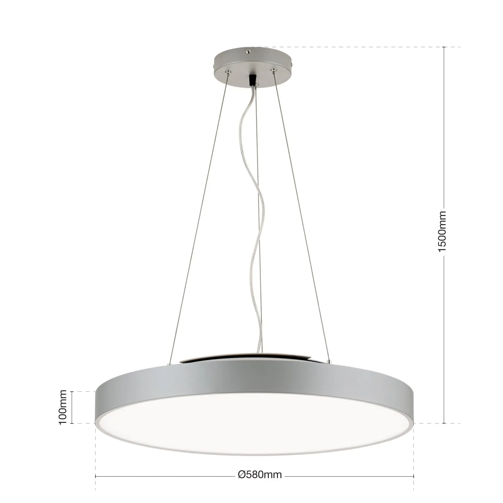 LED plafonska lampa SPACE sa gornjim i donjim svetlom, titanijum/srebro mat, 60 cm - 9