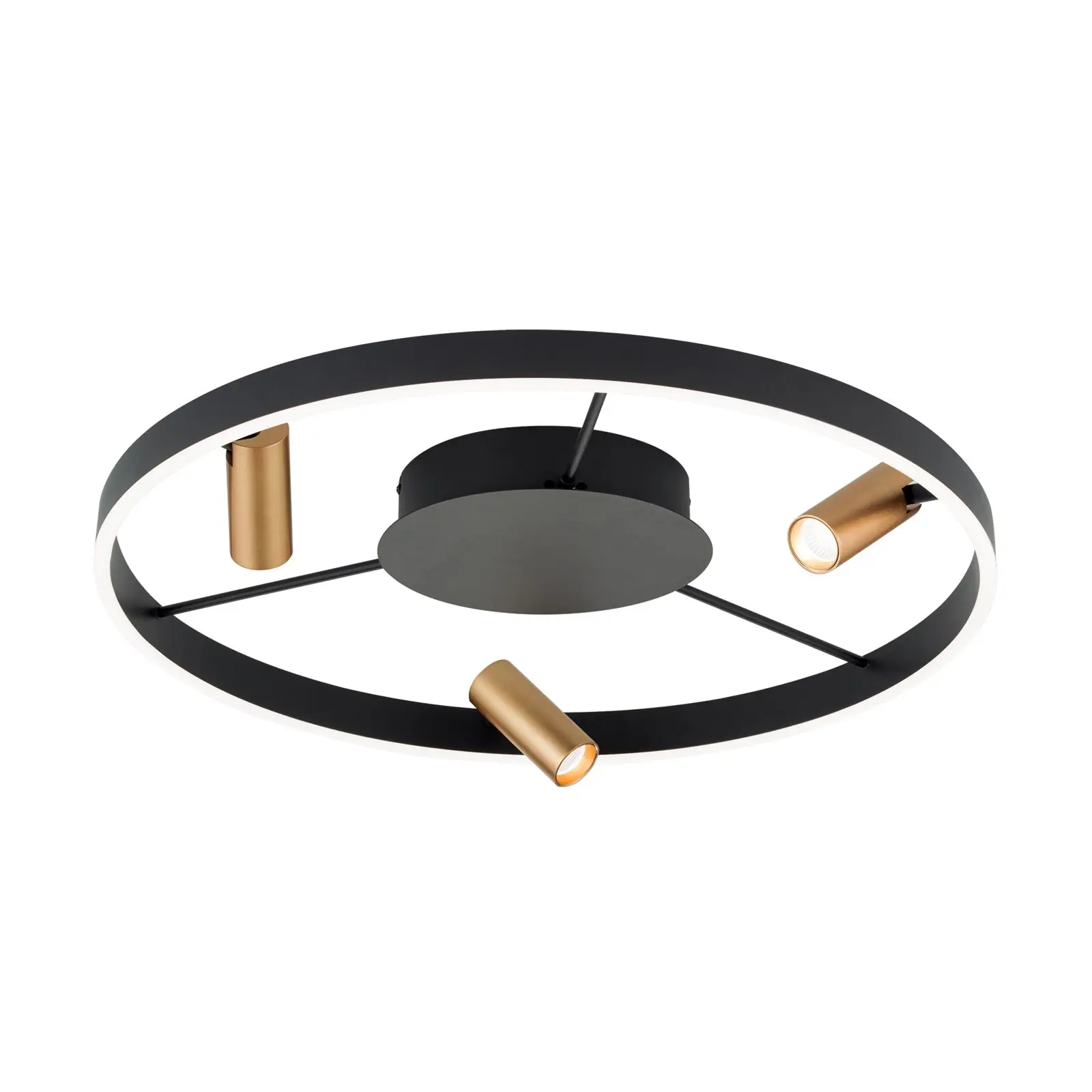 LED plafonska lampa BERLIN, 3 izvora svetla, crno-zlatna - 4