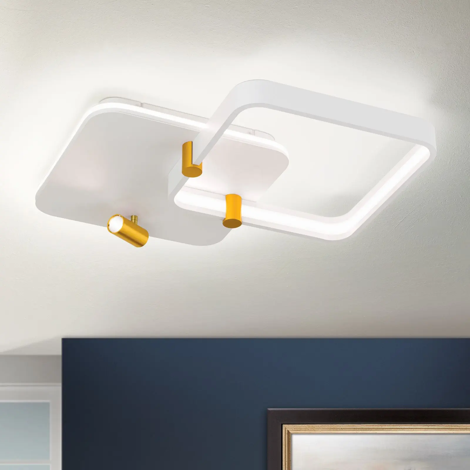 LED plafonska lampa GRACIA, bela sa mat zlatnom završnom obradom - 2