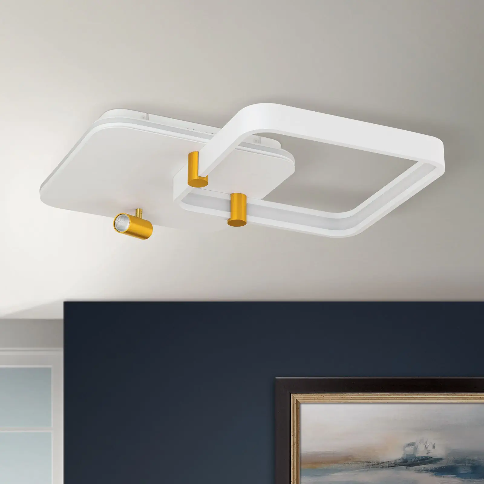 LED plafonska lampa GRACIA, bela sa mat zlatnom završnom obradom - 3