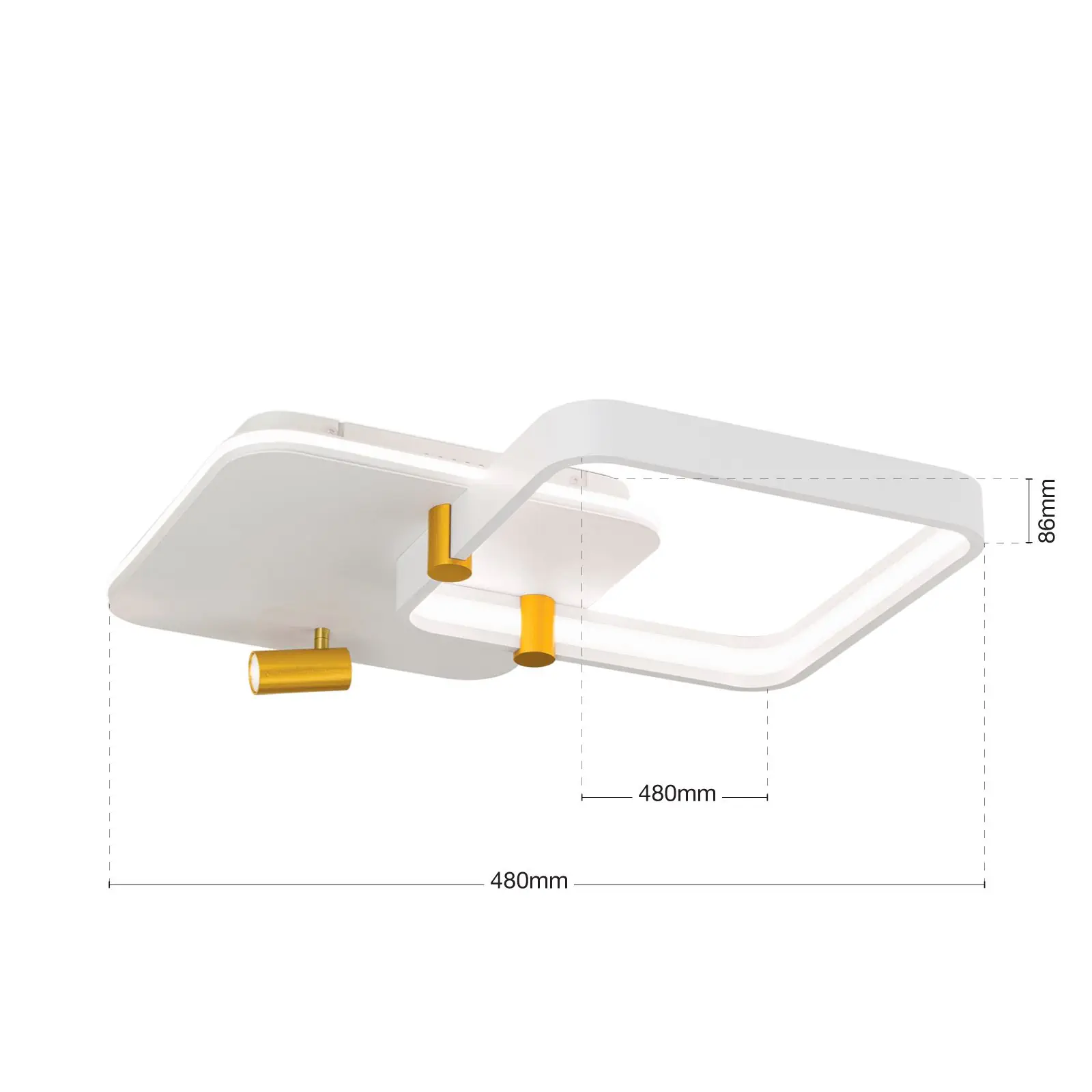 LED plafonska lampa GRACIA, bela sa mat zlatnom završnom obradom - 7