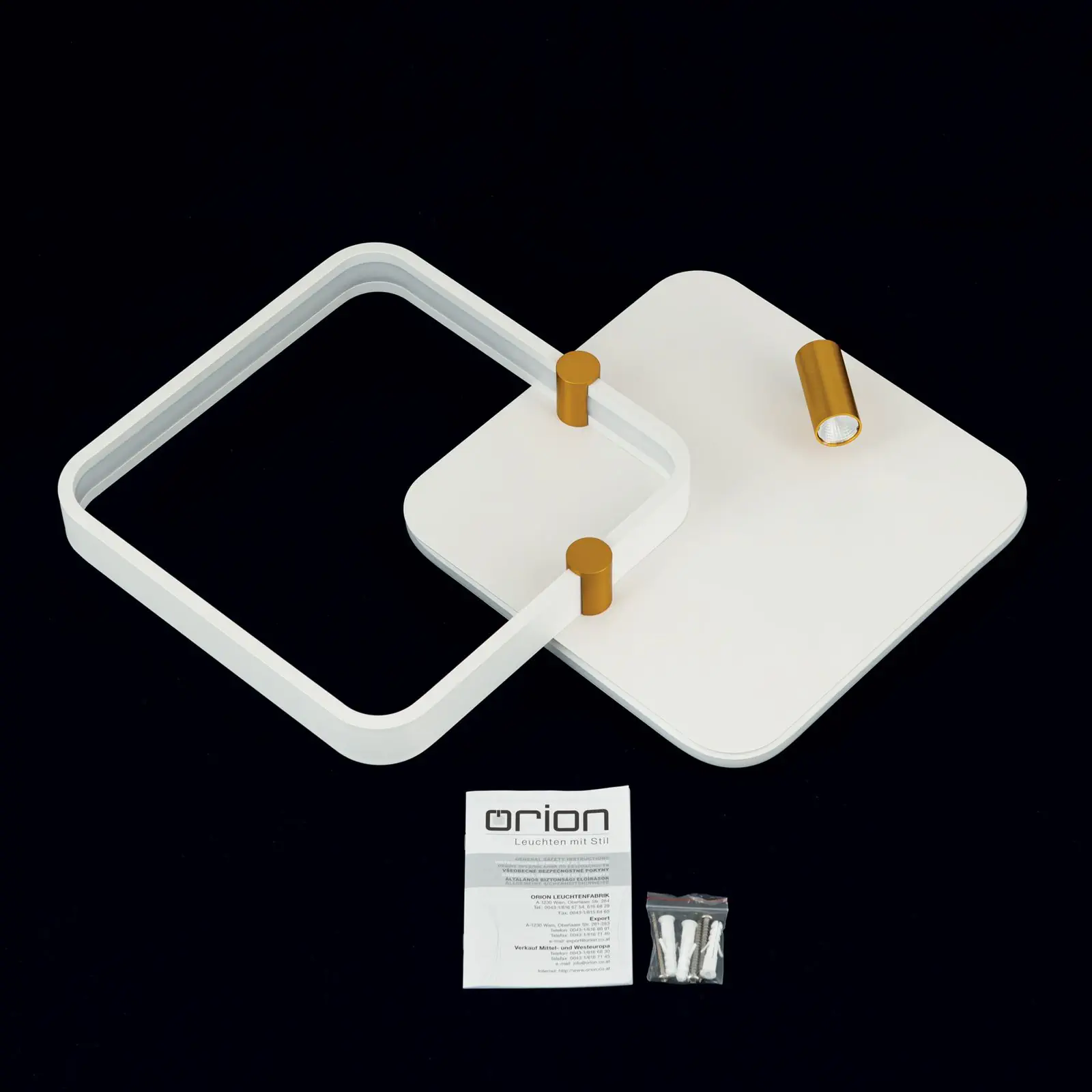 LED plafonska lampa GRACIA, bela sa mat zlatnom završnom obradom - 8