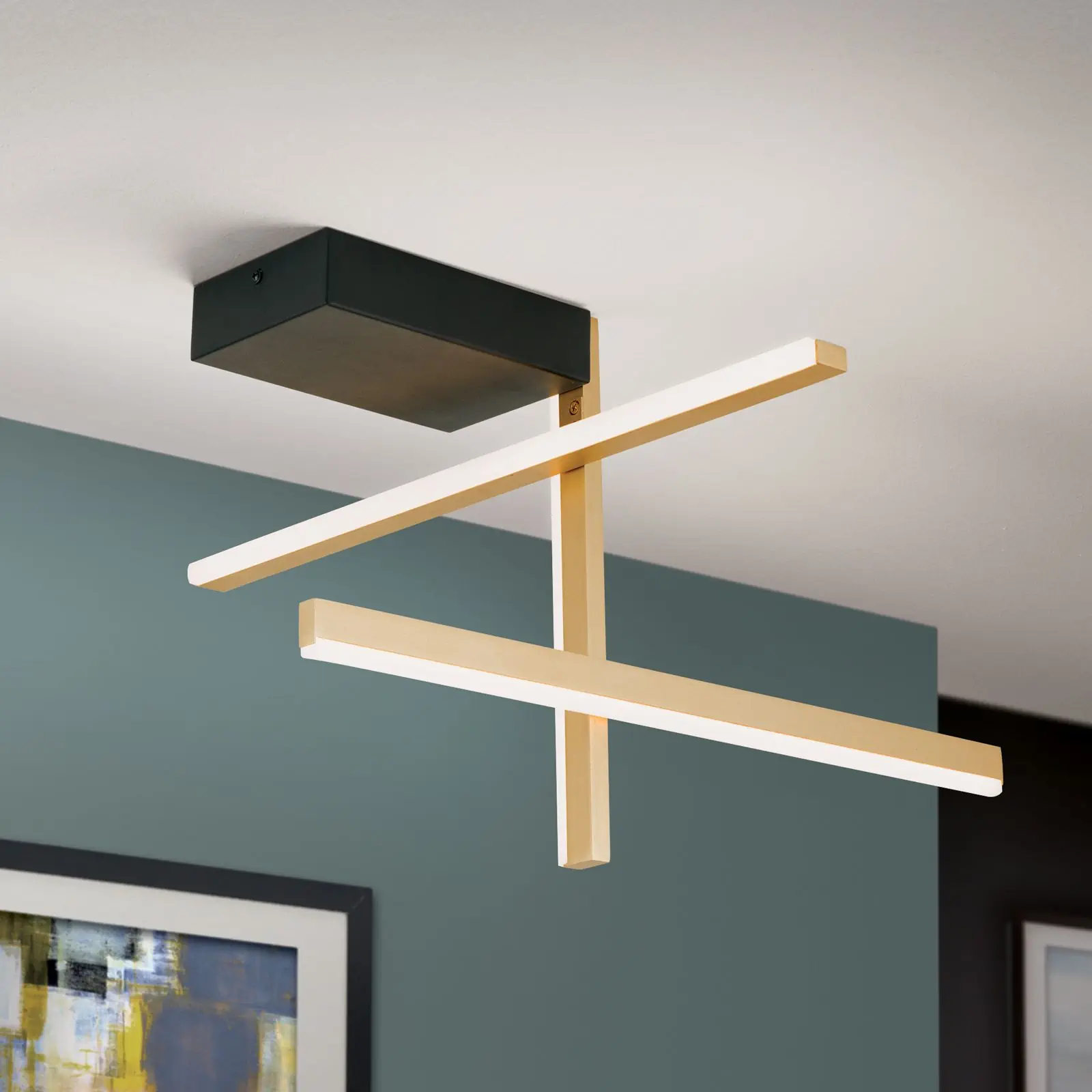 LED plafonska lampa STARGATE, zlatna sa crnom osnovom, 1800lm - 1