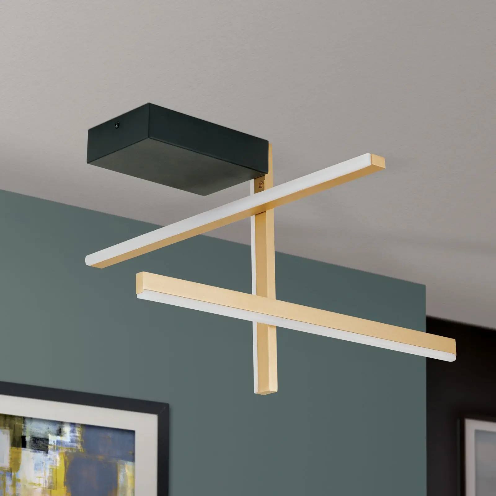 LED plafonska lampa STARGATE, zlatna sa crnom osnovom, 1800lm - 3