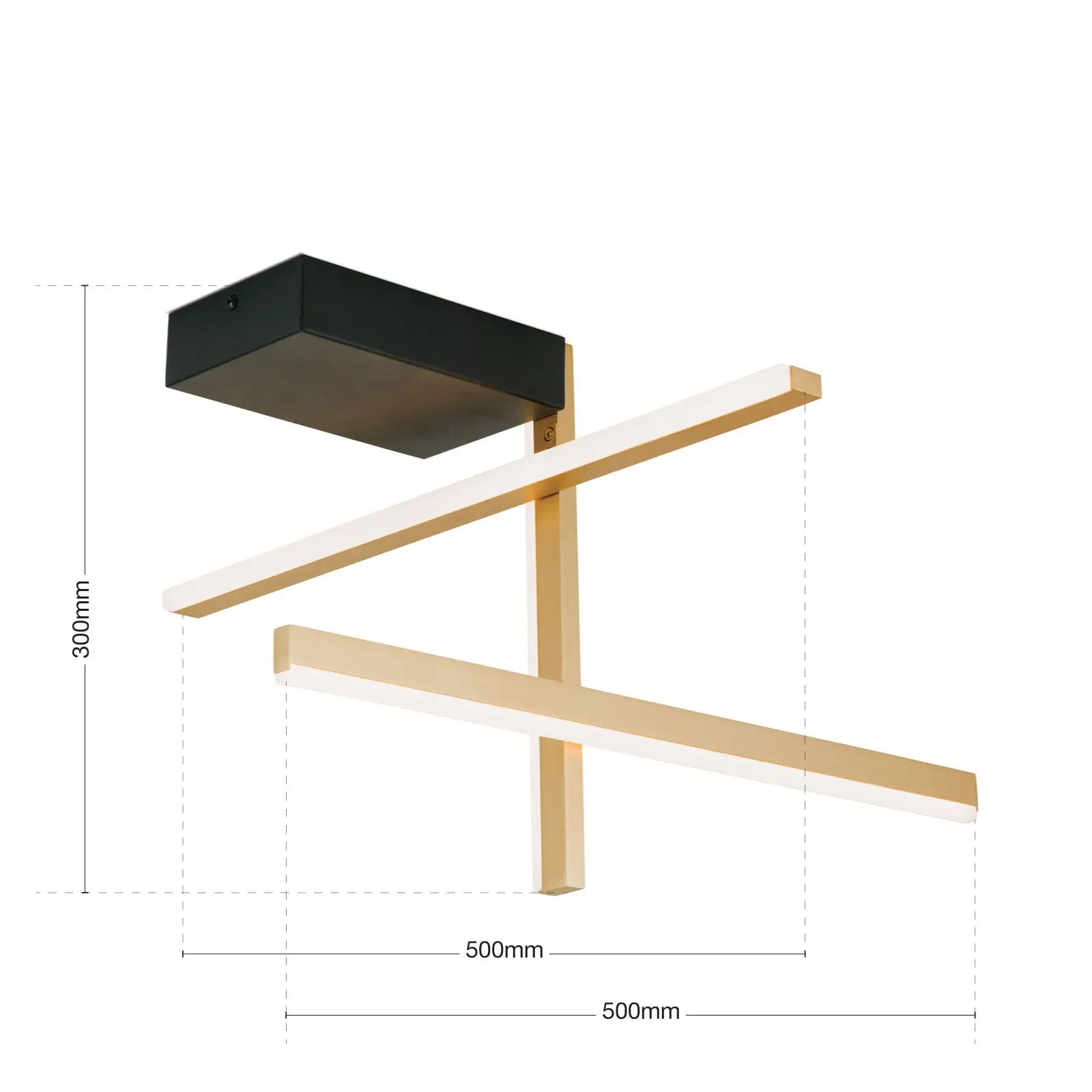 LED plafonska lampa STARGATE, zlatna sa crnom osnovom, 1800lm - 7