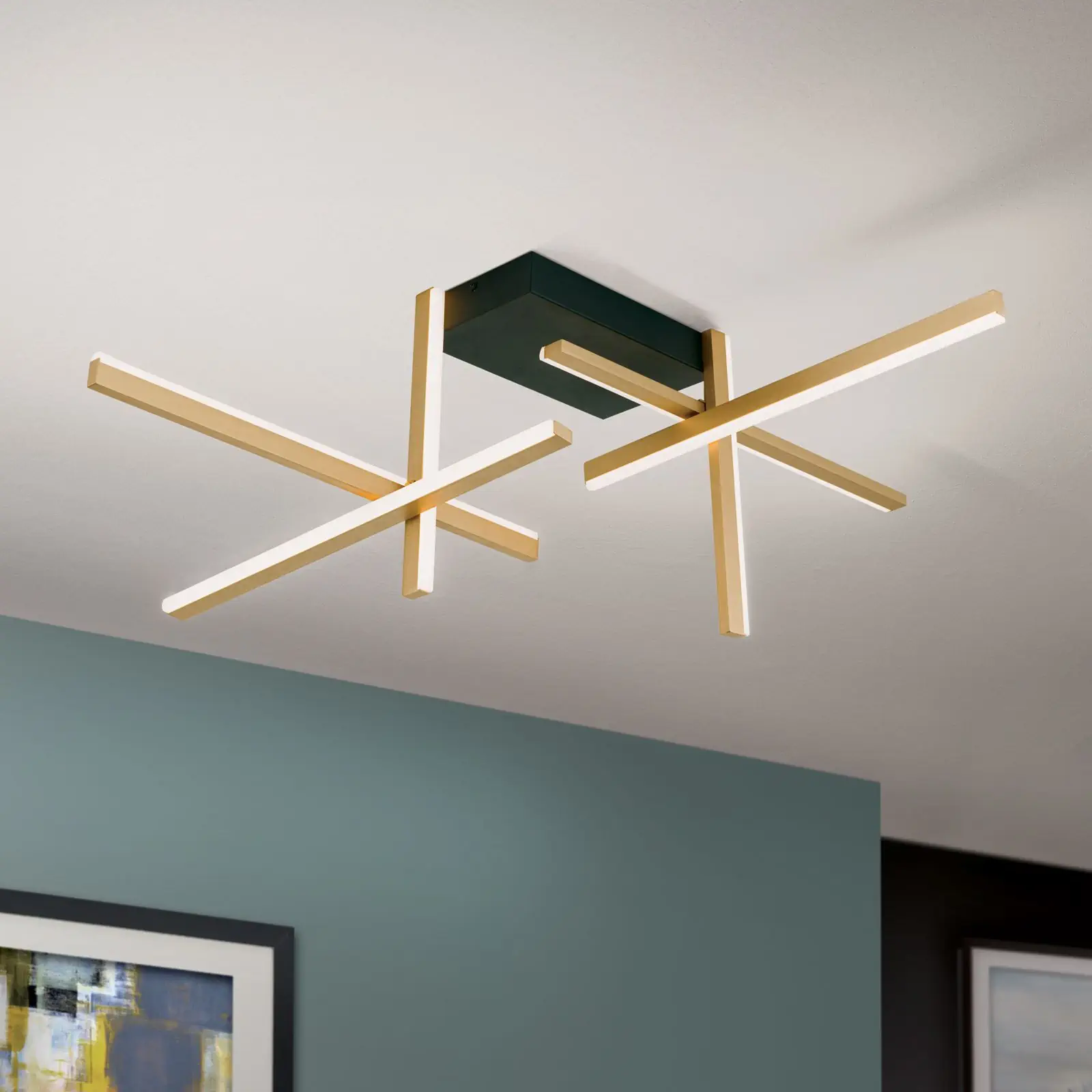 LED plafonska lampa STARGATE, zlatna sa crnom osnovom, 3400lm - 2