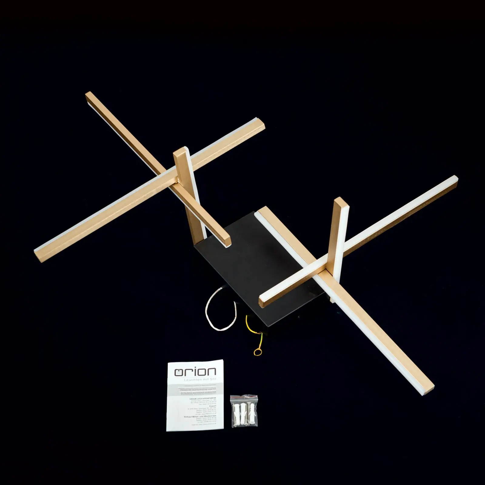 LED plafonska lampa STARGATE, zlatna sa crnom osnovom, 3400lm - 8