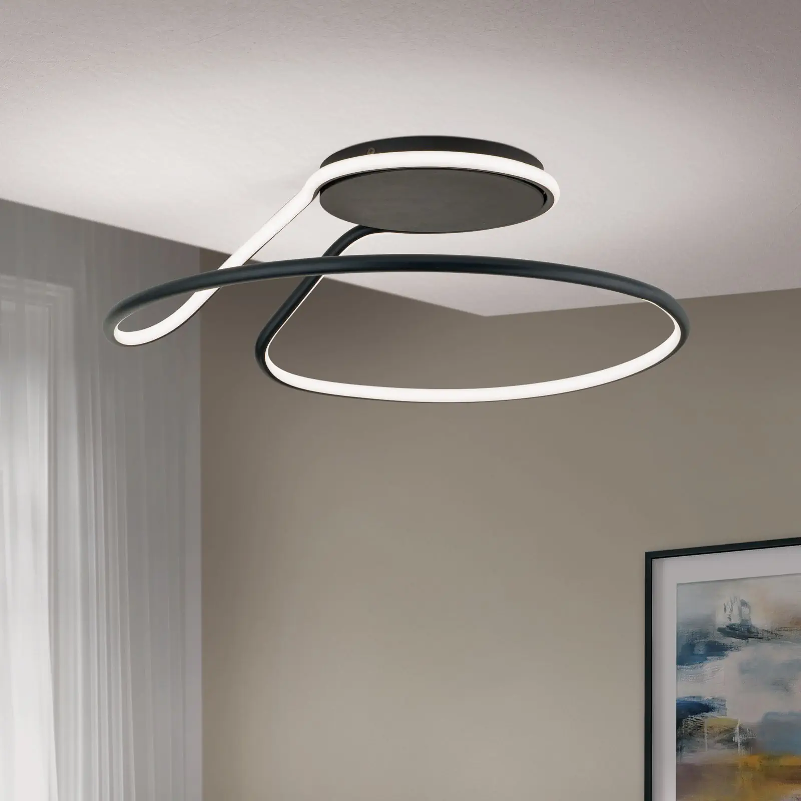 LED plafonska lampa CLAIRE, crna - 2