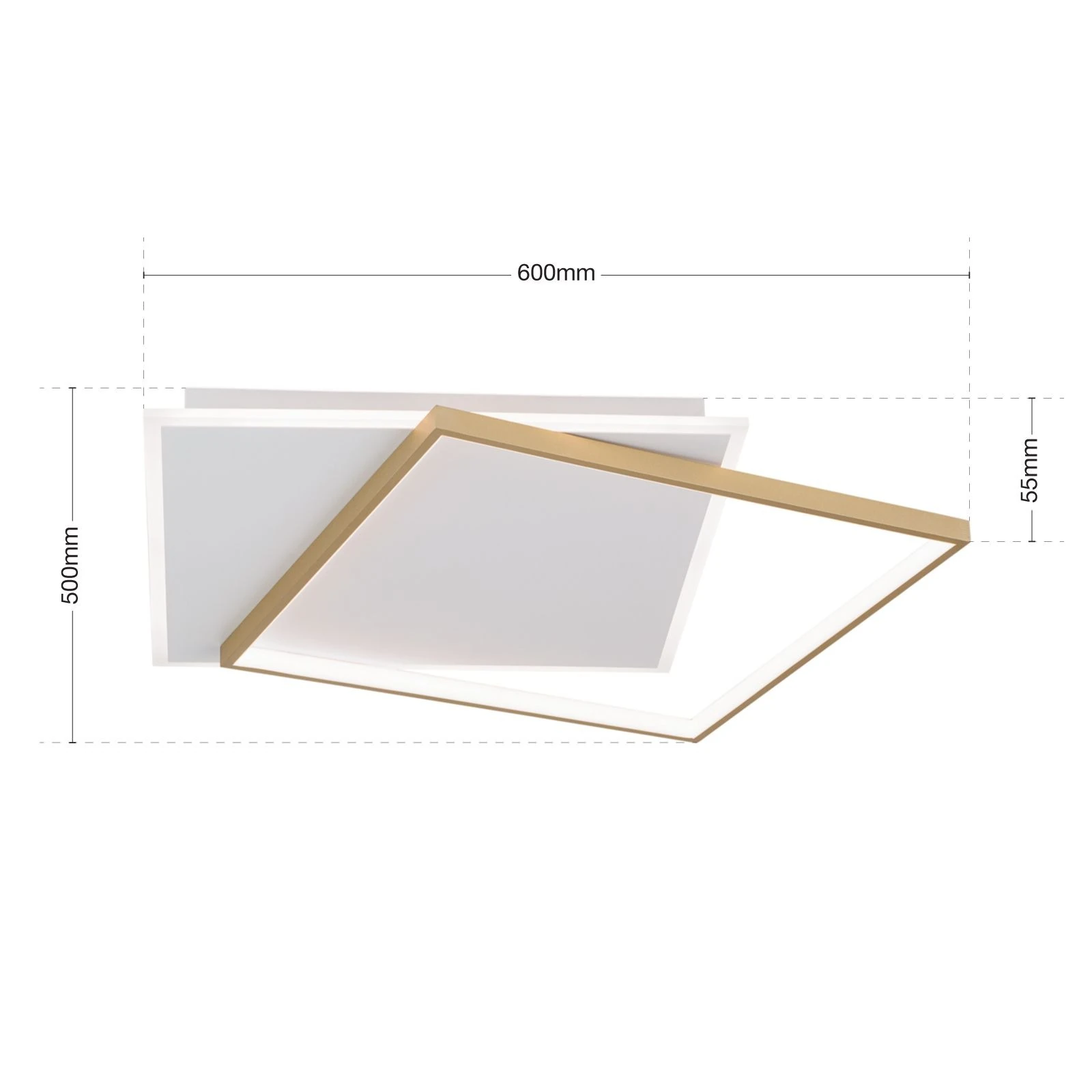 LED plafonska lampa EMANUEL, bela i zlatna - 7