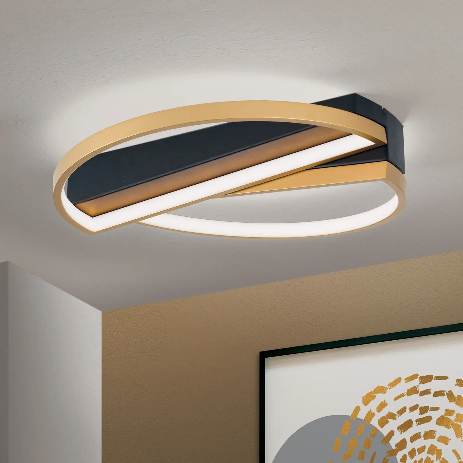 LED plafonska lampa OLGA, crno-zlatna - 2