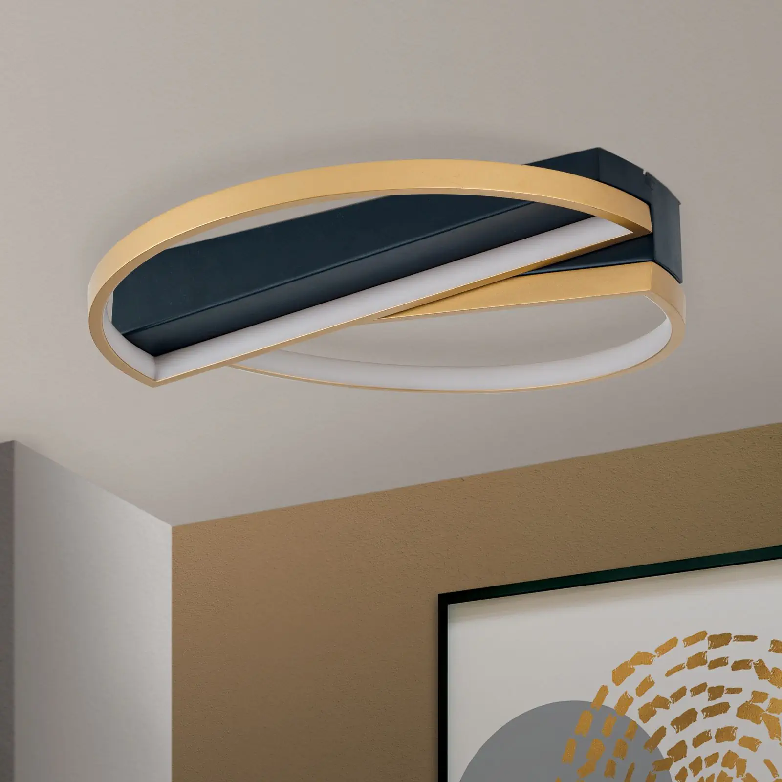 LED plafonska lampa OLGA, crno-zlatna - 3